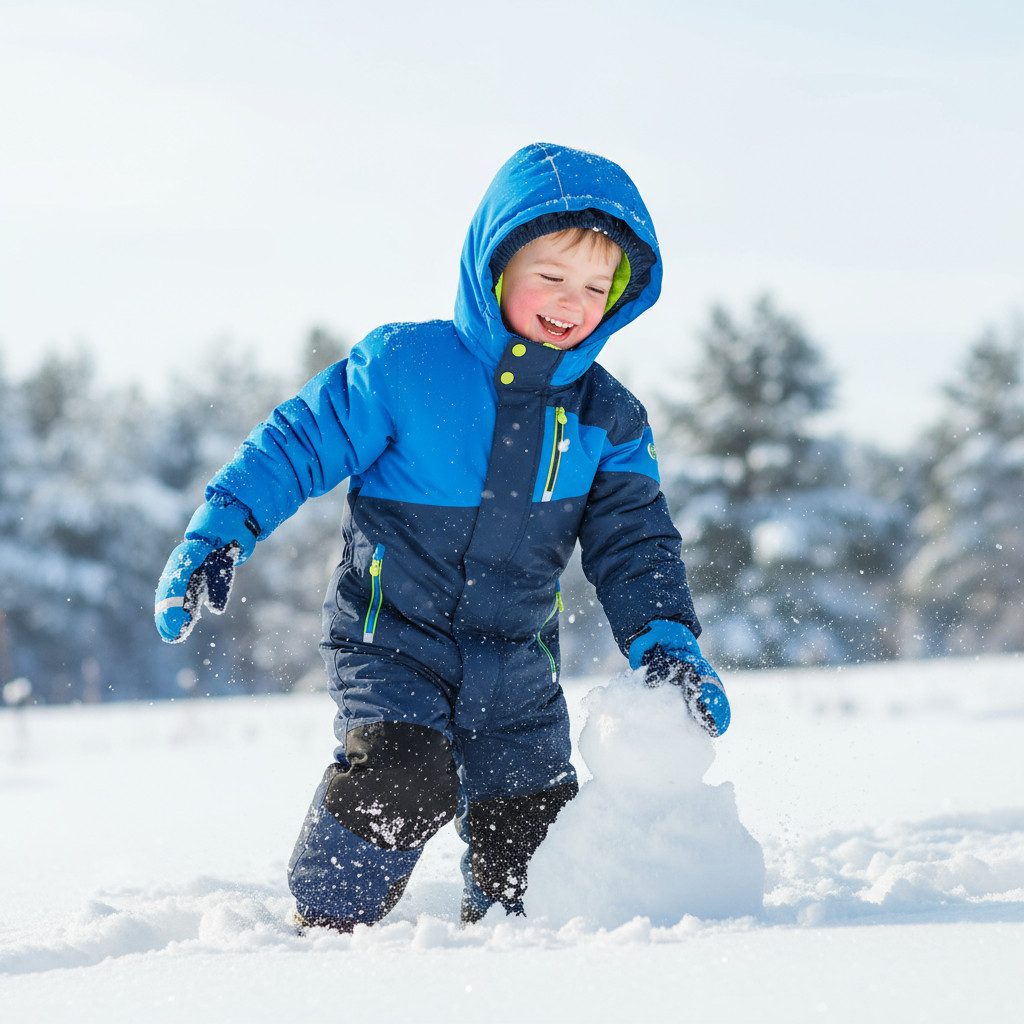 Killtec Schneeoverall Schneeanzug Kinder-Skianzug neon blau/dunkelblau langer Reißverschluss