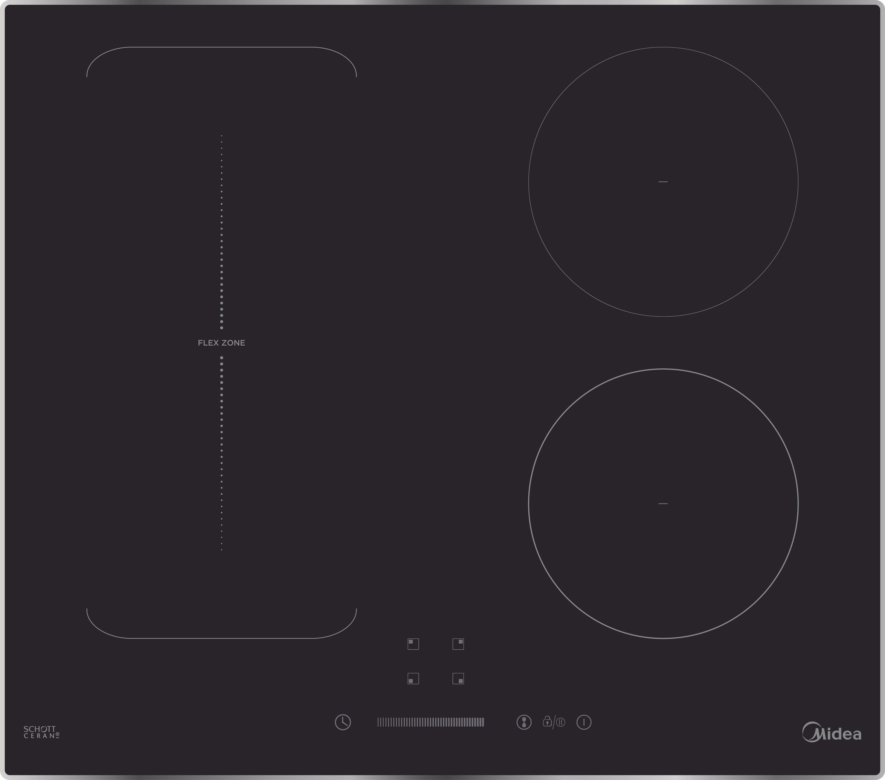 Midea Induktions-Kochfeld KI500IX, mit Booster und FlexZone