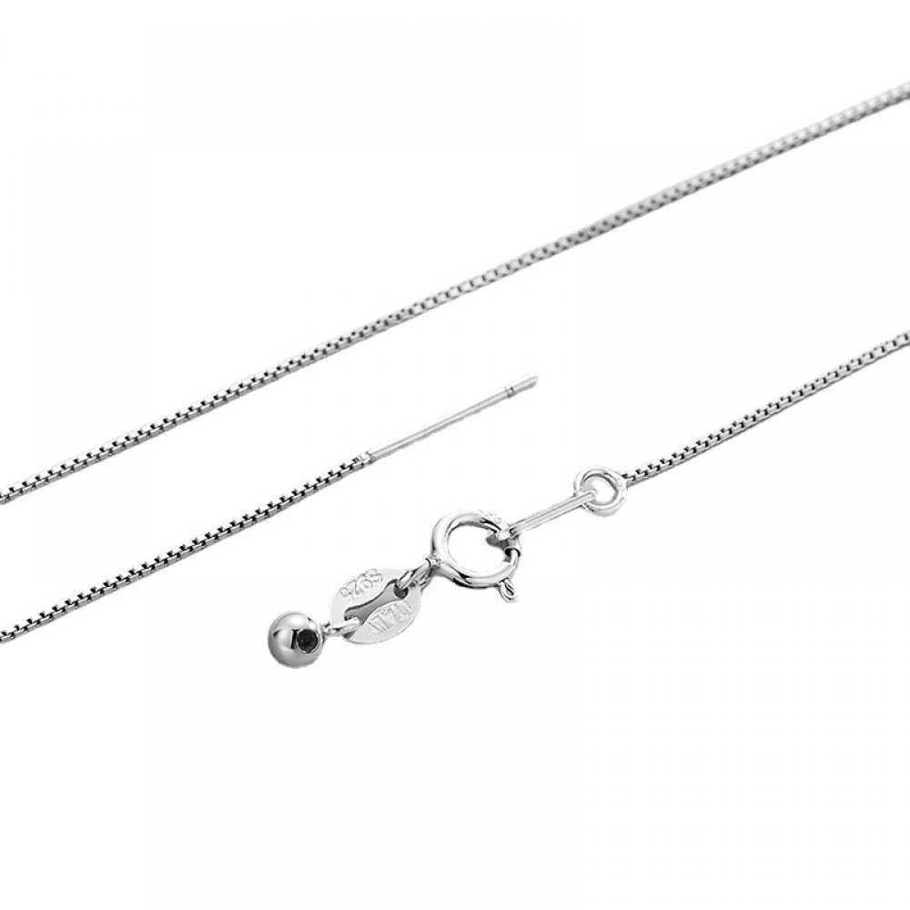 Invanter Lange Kette S925 Sterling Silber Nadeltyp einziehbare Perlen DIY Universalkette (1-tlg)