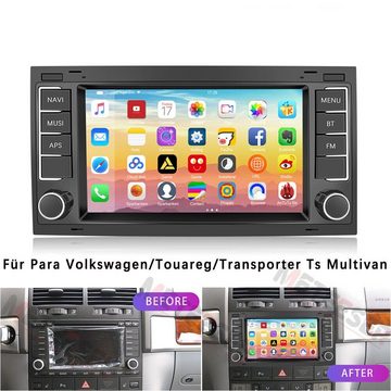 GABITECH 7" Android 11 USB Autoradio GPS Für VW Touareg Transporter T5 Multivan Einbau-Navigationsgerät