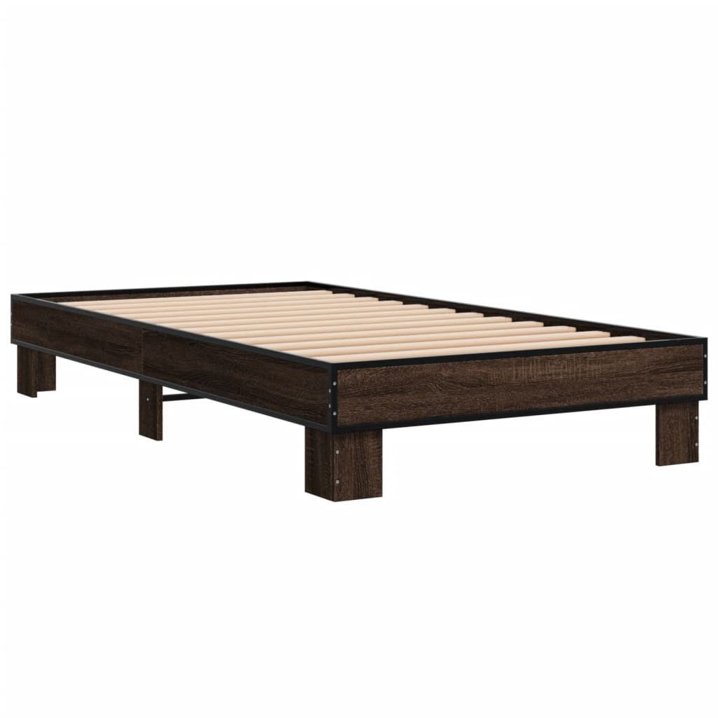 vidaXL Bett Bettgestell Braun Eichen-Optik 75x190 günstig online kaufen