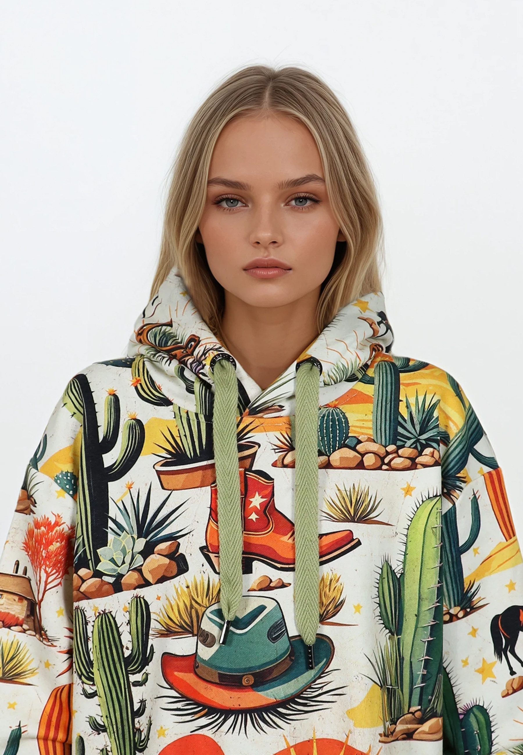 salzhaut Hoodie VULLTREFFER Damen Oversized salzhaut Kapuzenpullover – bequemer Fit und nordisch klares Design – Bild 3 von 5