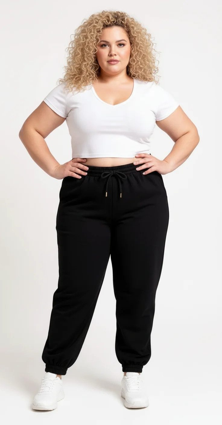 Shape of You Sweatponcho Hochtaillierte Elastik- und Schnür-Sweatpants