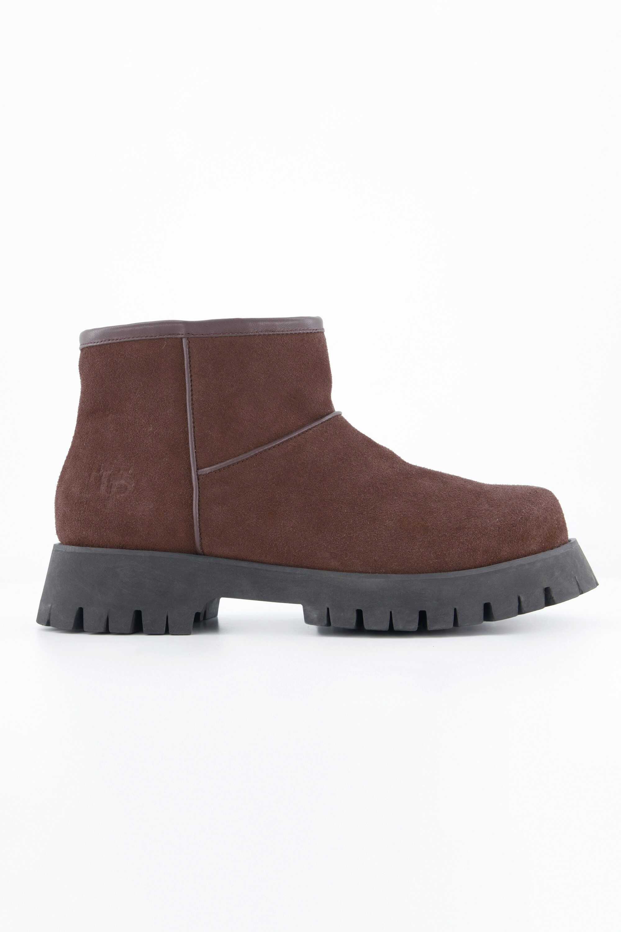 Ulla Popken Veloursleder-Boots Chunky-Look Teddyfutter Weite H Stiefelette