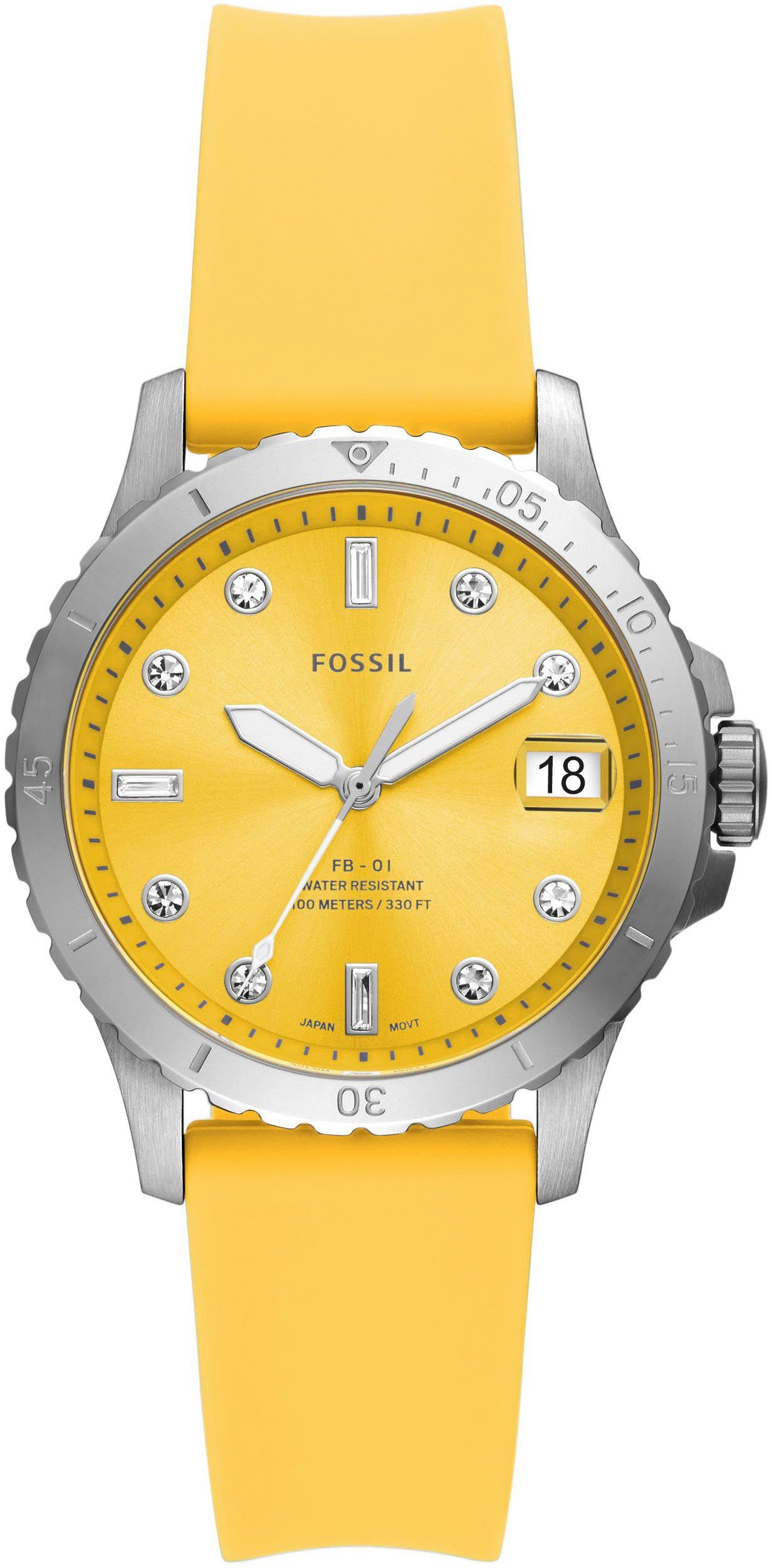 Fossil Quarzuhr FB-01, ES5289, Armbanduhr, Damenuhr, Datum, analog