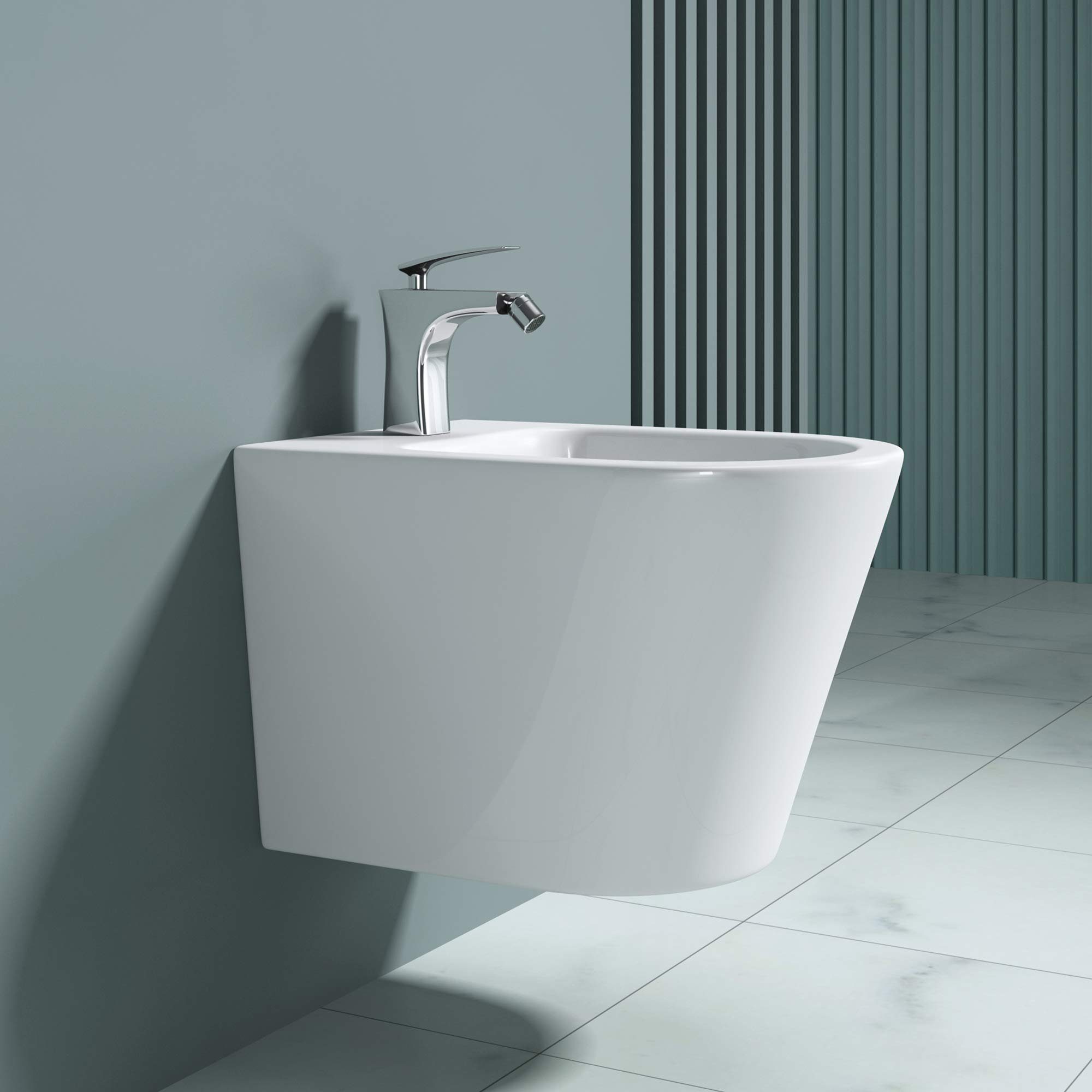 doporro Bidet Hänge-Bidet WC-Bidet Formschön Wand Keramik, Wandbefestigung