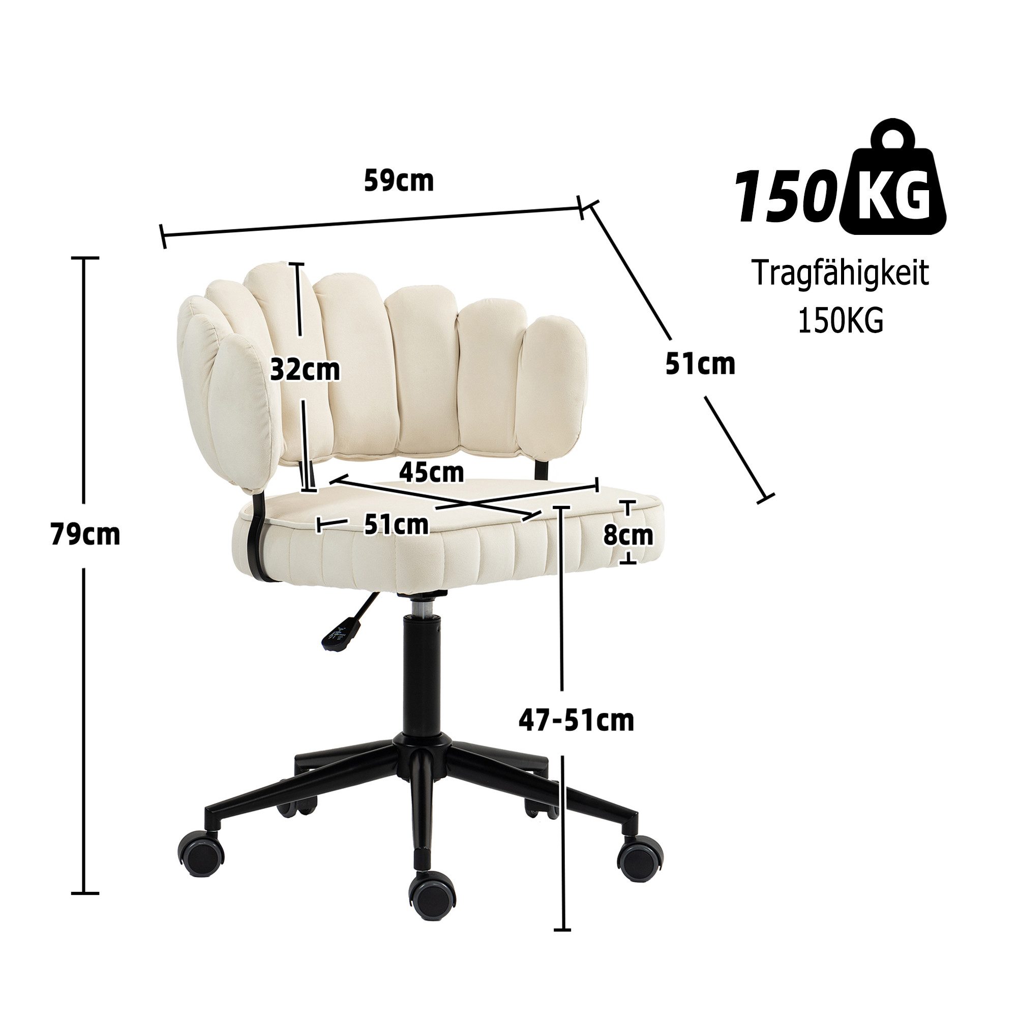 Celya Drehstuhl Samtweicher Bürostuhl, 360° drehbar, günstig online kaufen