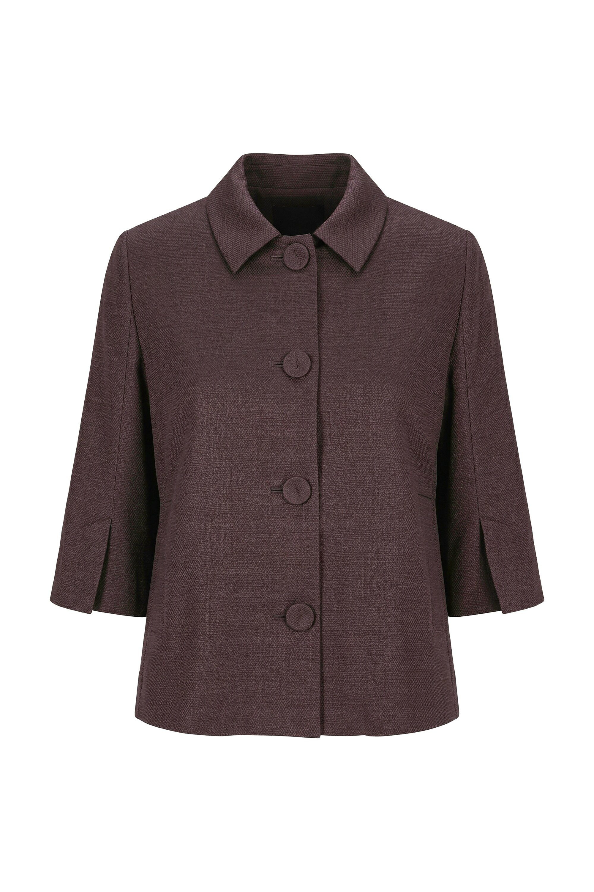 Sommerjacke Jacke A-Linie Hemdkragen ausgestellter 3/4-Arm