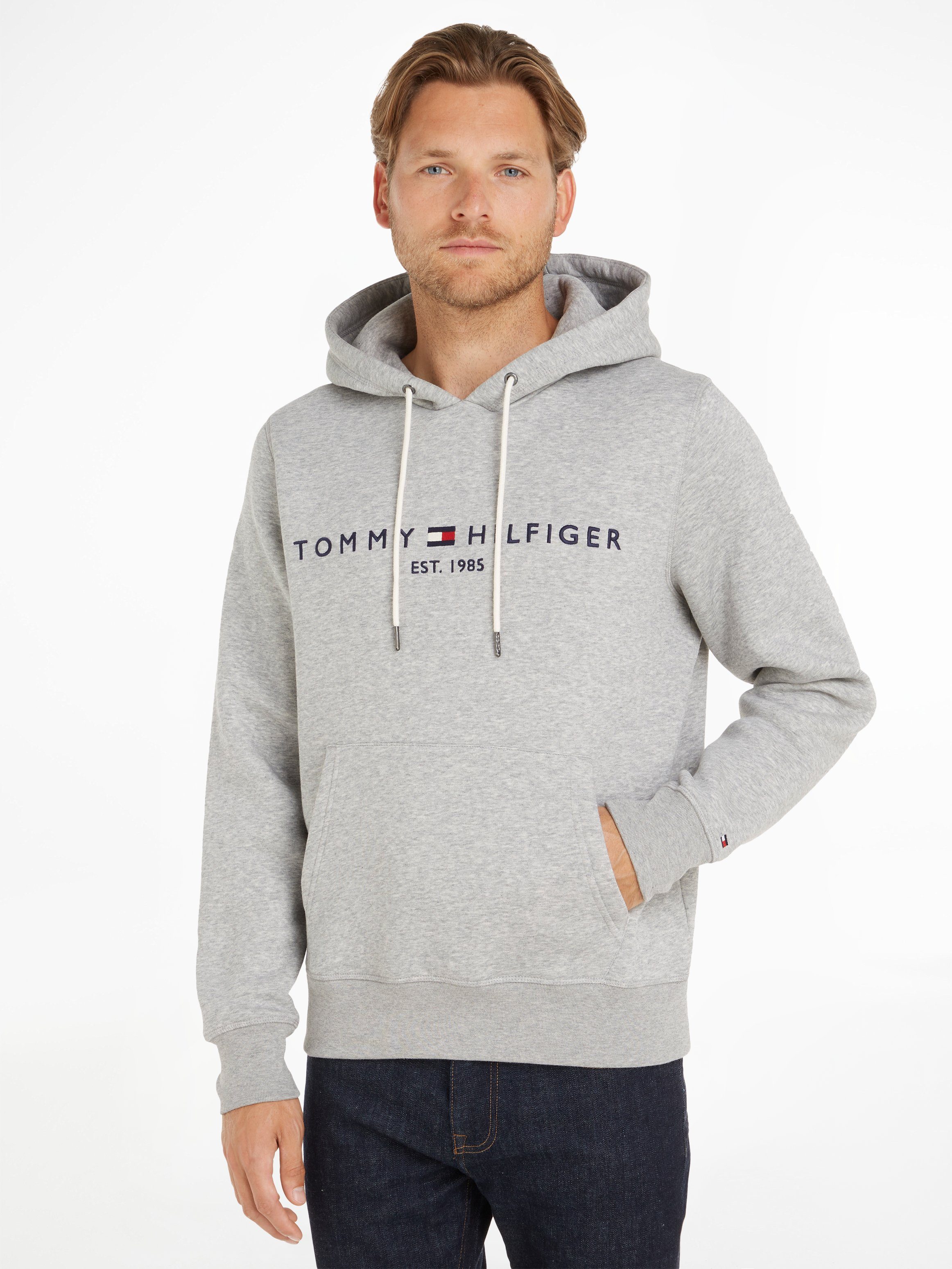 Tommy Hilfiger Kapuzensweatshirt TOMMY LOGO HOODY cloud htr