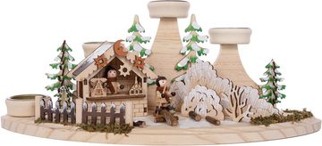 Myflair Möbel & Accessoires Teelichthalter Weihnachtsdeko (1 St), Winterlandschaft aus Holz