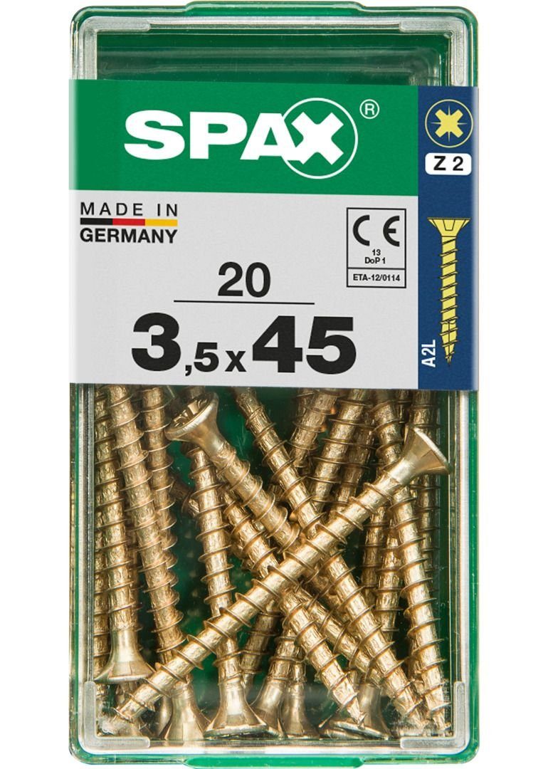 SPAX Holzbauschraube Spax Universalschrauben 3.5 x 45 mm PZ 2 - 20 Stk.