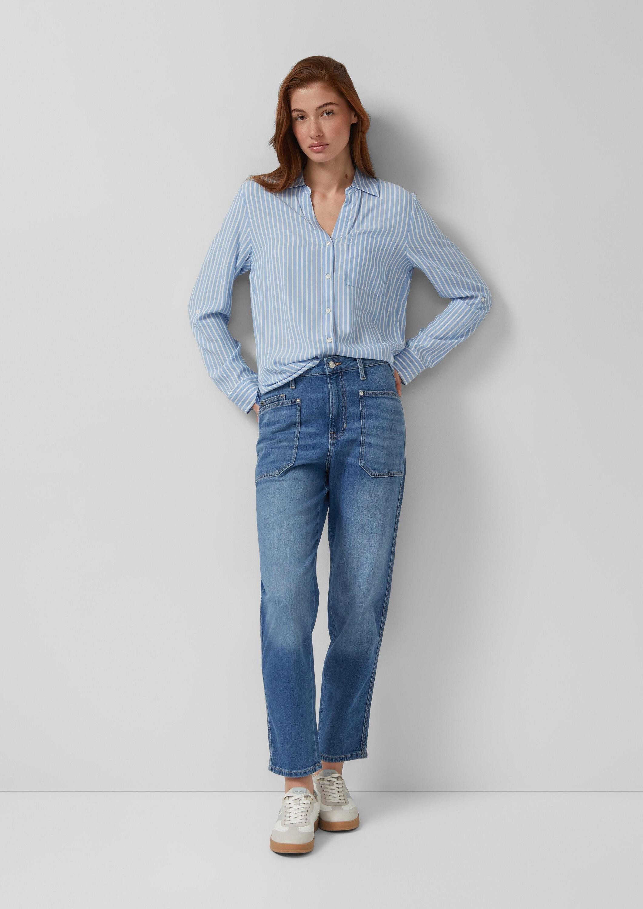 s.Oliver Slim-fit-Jeans Jeans-Hose MOM FIT Ankle-Jeans Mom / Regular Fit / High Rise / Tapered Leg