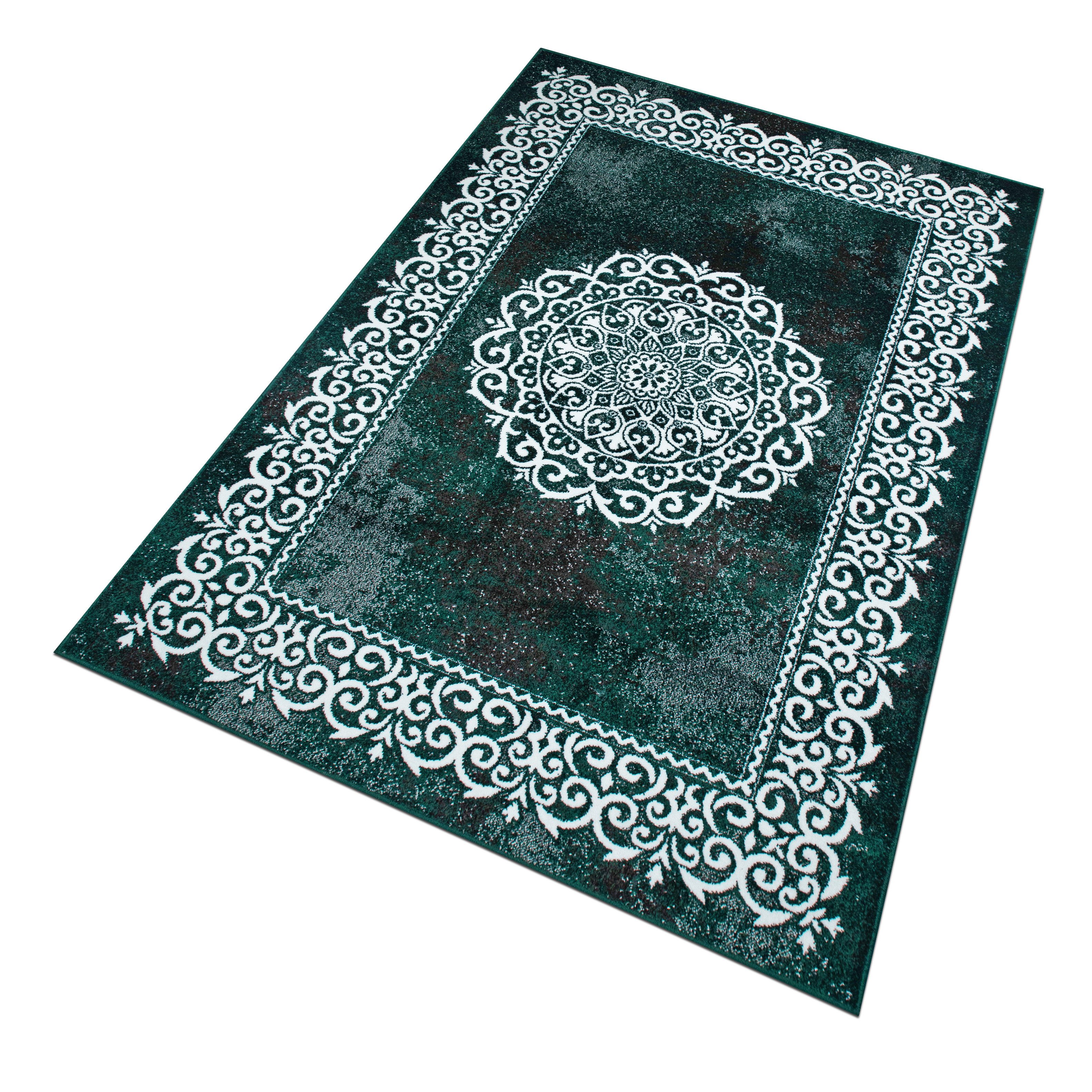 OTTO home Teppich Dafna, rechteckig, Höhe: 9 mm, Orient-Optik, Vintage Design, Kurzflor, pflegeleicht, dezenter Glanz