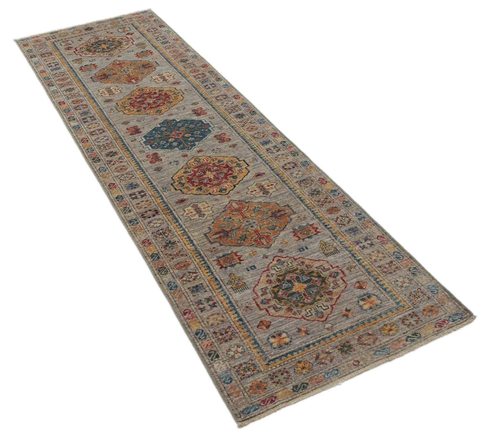CABBEL Orientteppich 250x80 cm Kazak Beige Schurwolle Handgeknüpft Klassisch Unikat Läufer, Läufer, Höhe: 6 mm, 100% Schurwolle – weich, pflegeleicht, solide Knüpfdichte