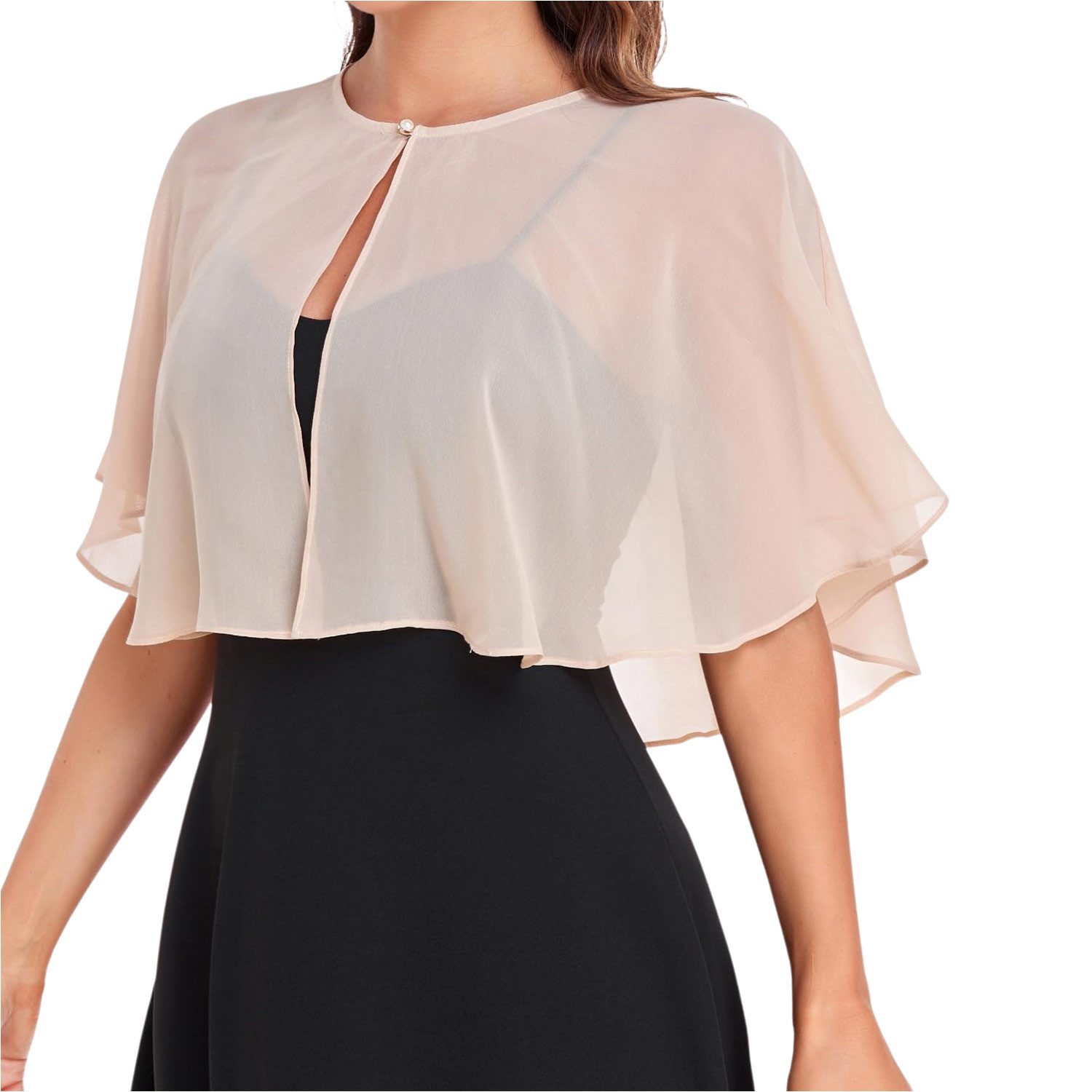 Refttenw Poncho Damen Chiffon Bolero,Chiffon Umhang,Schultertuch,Strickjacke