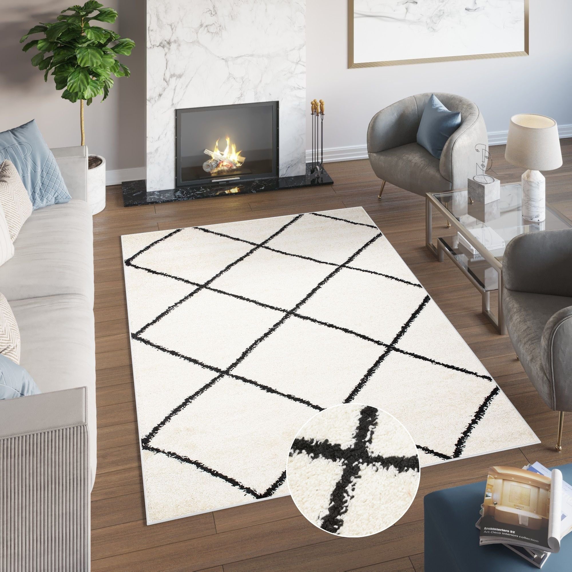 Tapiso Hochflor-Teppich DELHI, rechteckig, Höhe: 30 günstig online kaufen