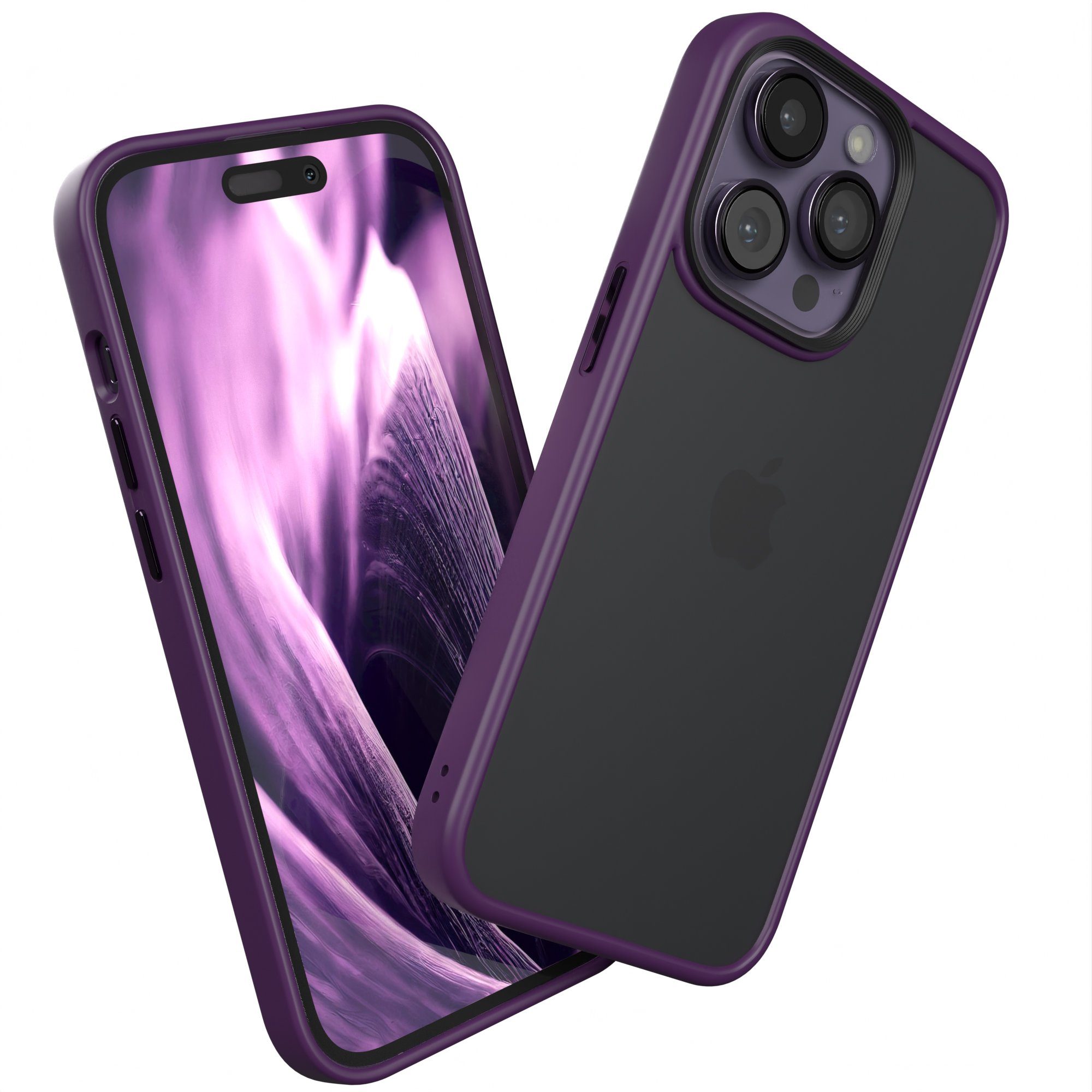EAZY CASE Handyhülle Outdoor Case für Apple iPhone 14 Pro 6,1 Zoll, Hybrid Case mit Aufprallschutz stoßfest Hülle Outdoor Lila Violett