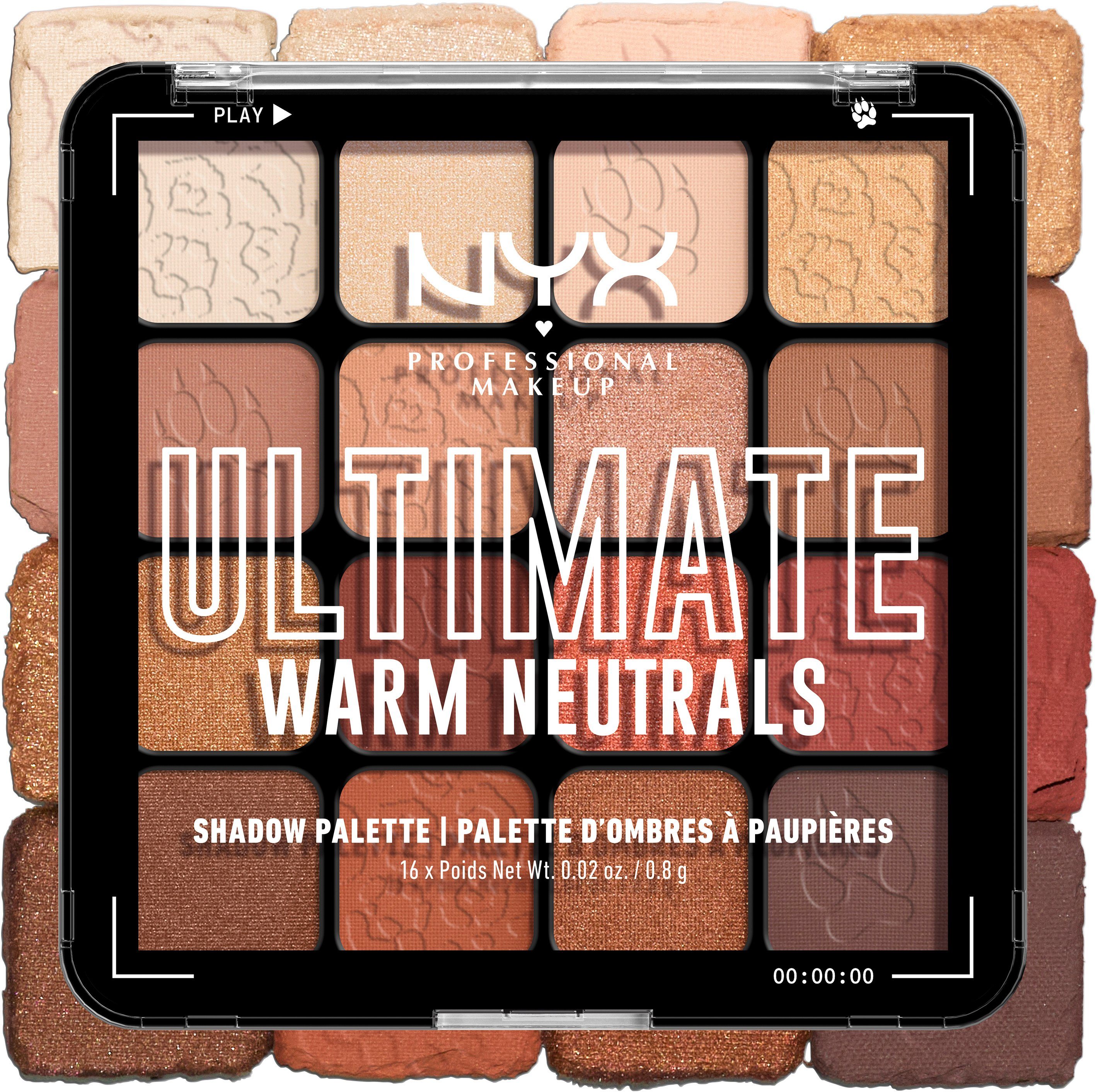 NYX PROFESSIONAL MAKEUP Lidschatten-Palette ULTIMATE SHADOW PALETTE, mit hochpigmentierter Farbe