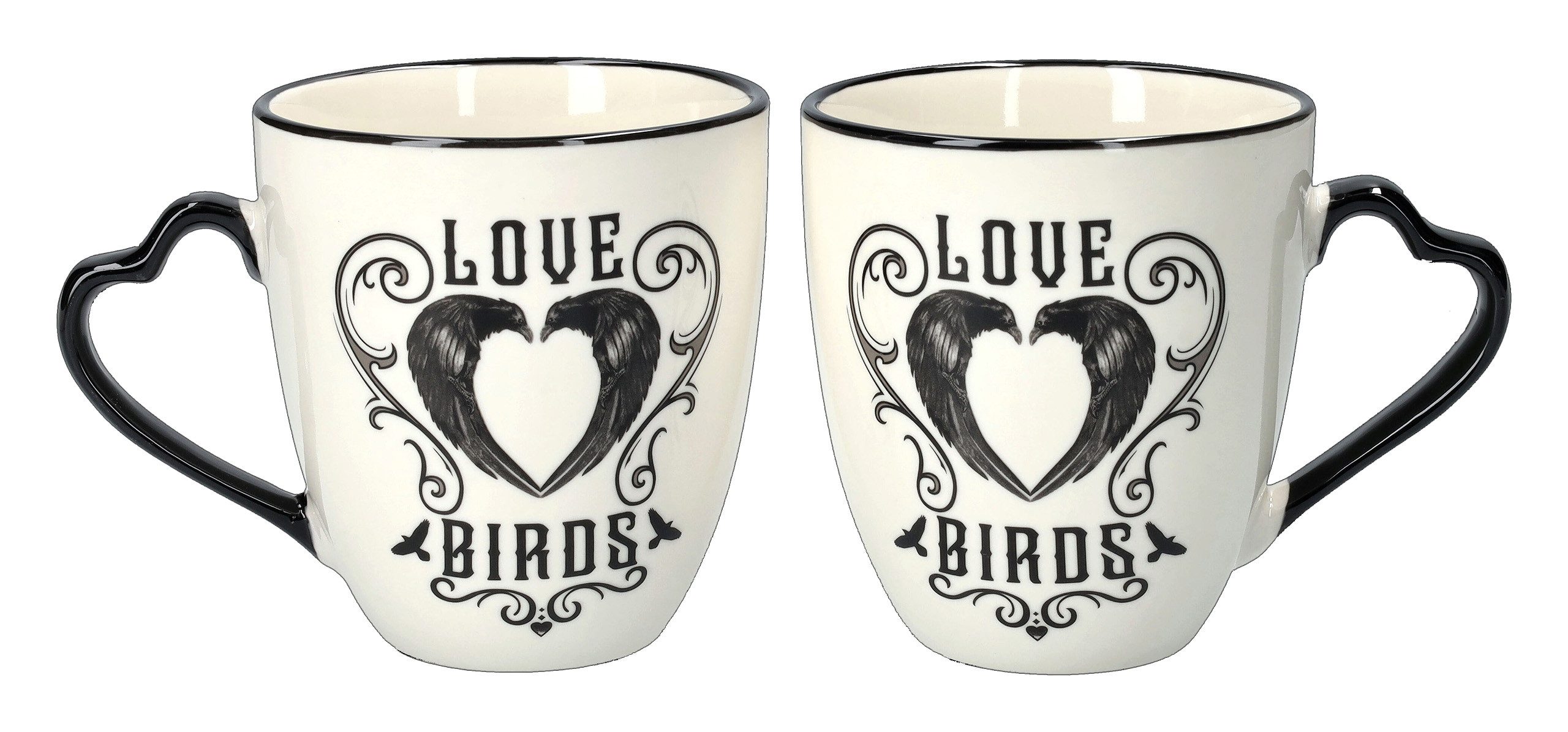 Figuren Shop GmbH Tasse Alchemy Partner Tassen - Love Birds - Fantasy Tasse Porzellan, Porzellan