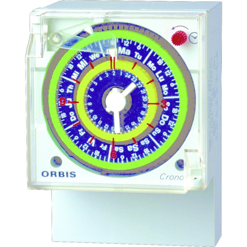 analog Zeitschalttechnik Aufputz-Zeitschaltuhr Zeitschaltuhr 230 D Zeitschalttechnik 250, CRONO D V ORBIS 230 V CRONO ORBIS