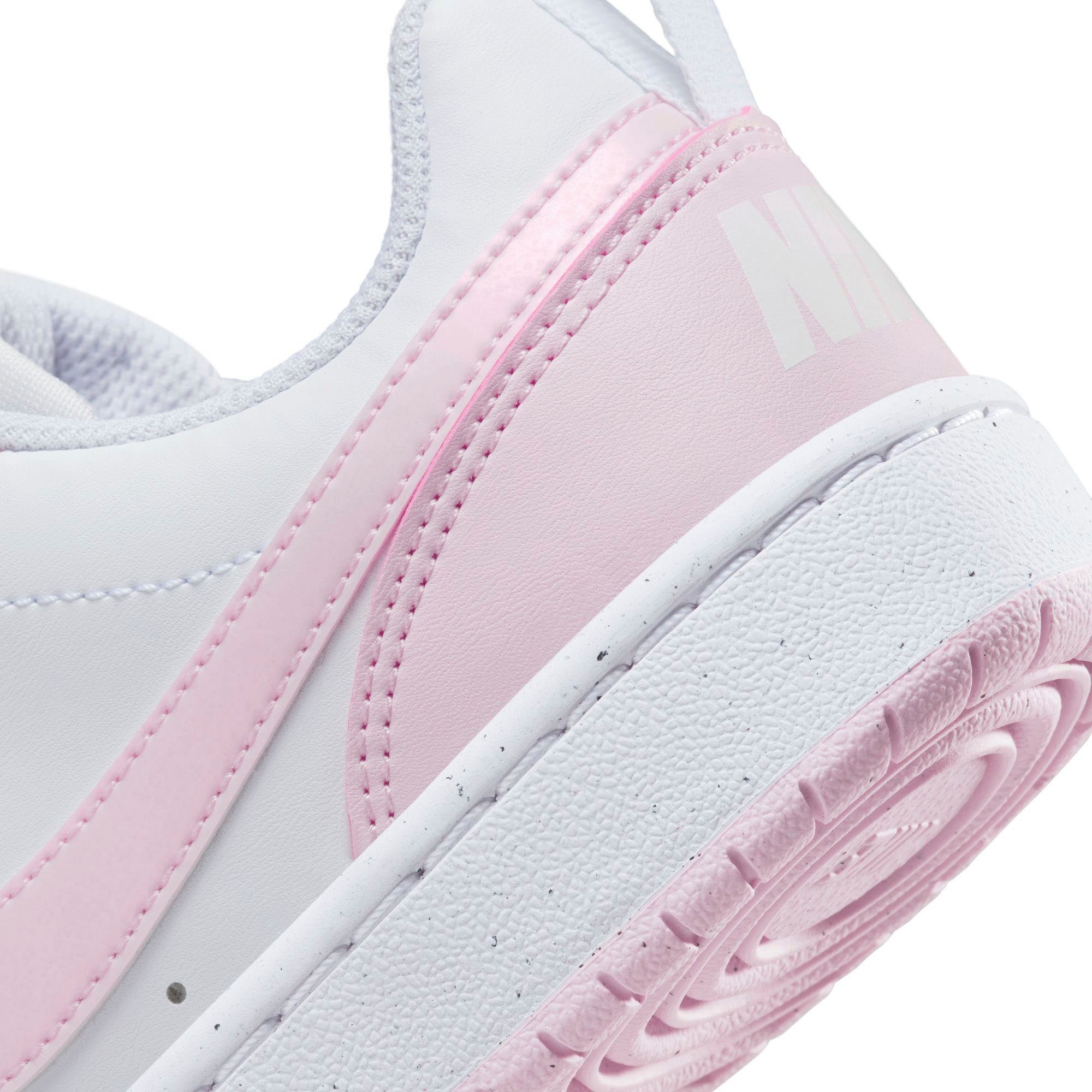Nike LOW Sportswear COURT (GS) BOROUGH RECRAFT white/pink Sneaker