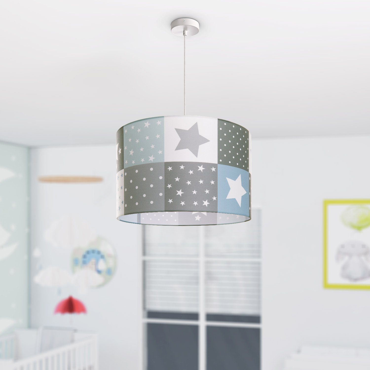 Deckenlampe Sternen Leuchtmittel, Cosmo ohne Paco E27 Kinderzimmer Home 345, Motiv Lampe Kinderlampe LED Pendelleuchte