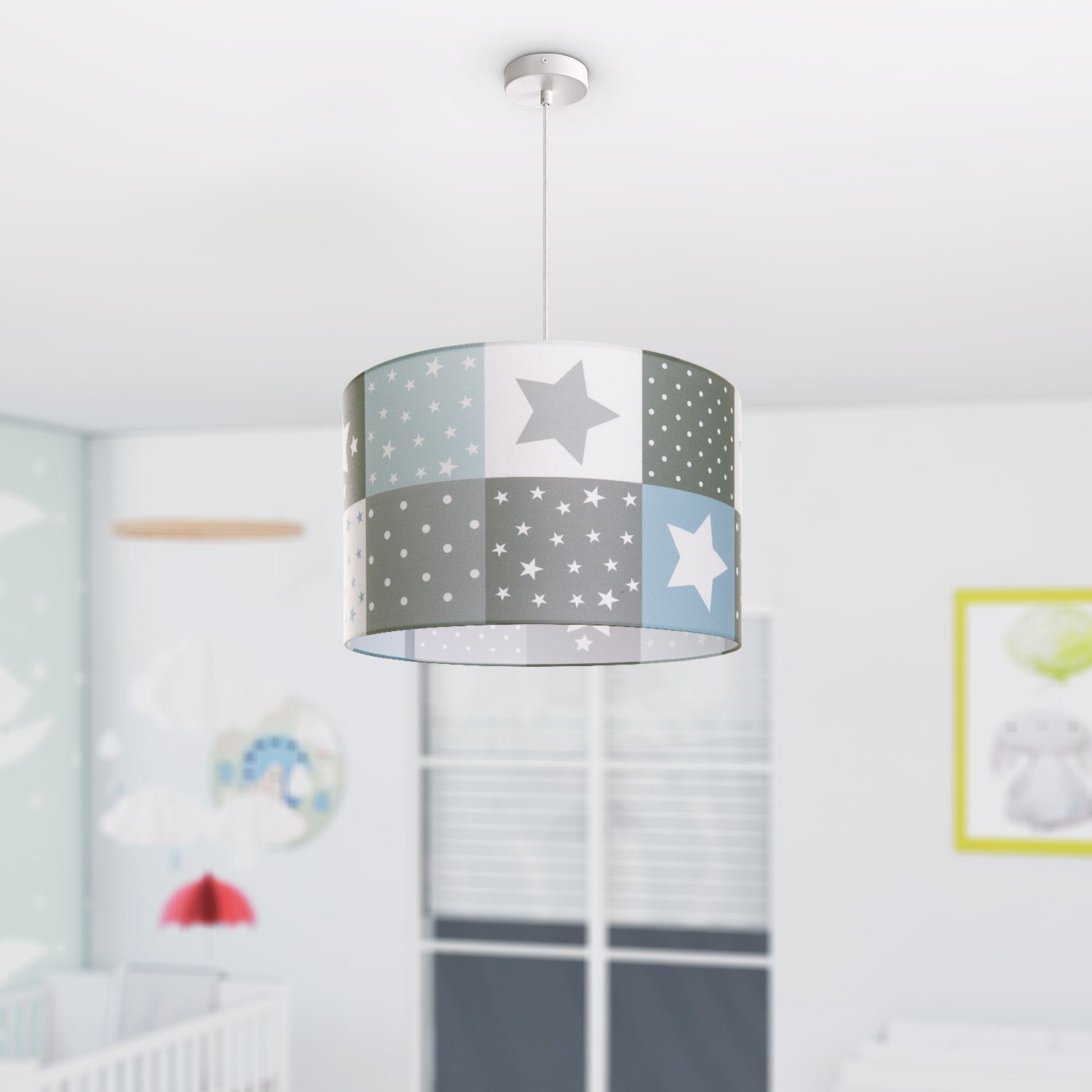 Paco Home Pendelleuchte Cosmo Kinderzimmer ohne E27 LED Sternen Kinderlampe Motiv Leuchtmittel, 345, Deckenlampe Lampe