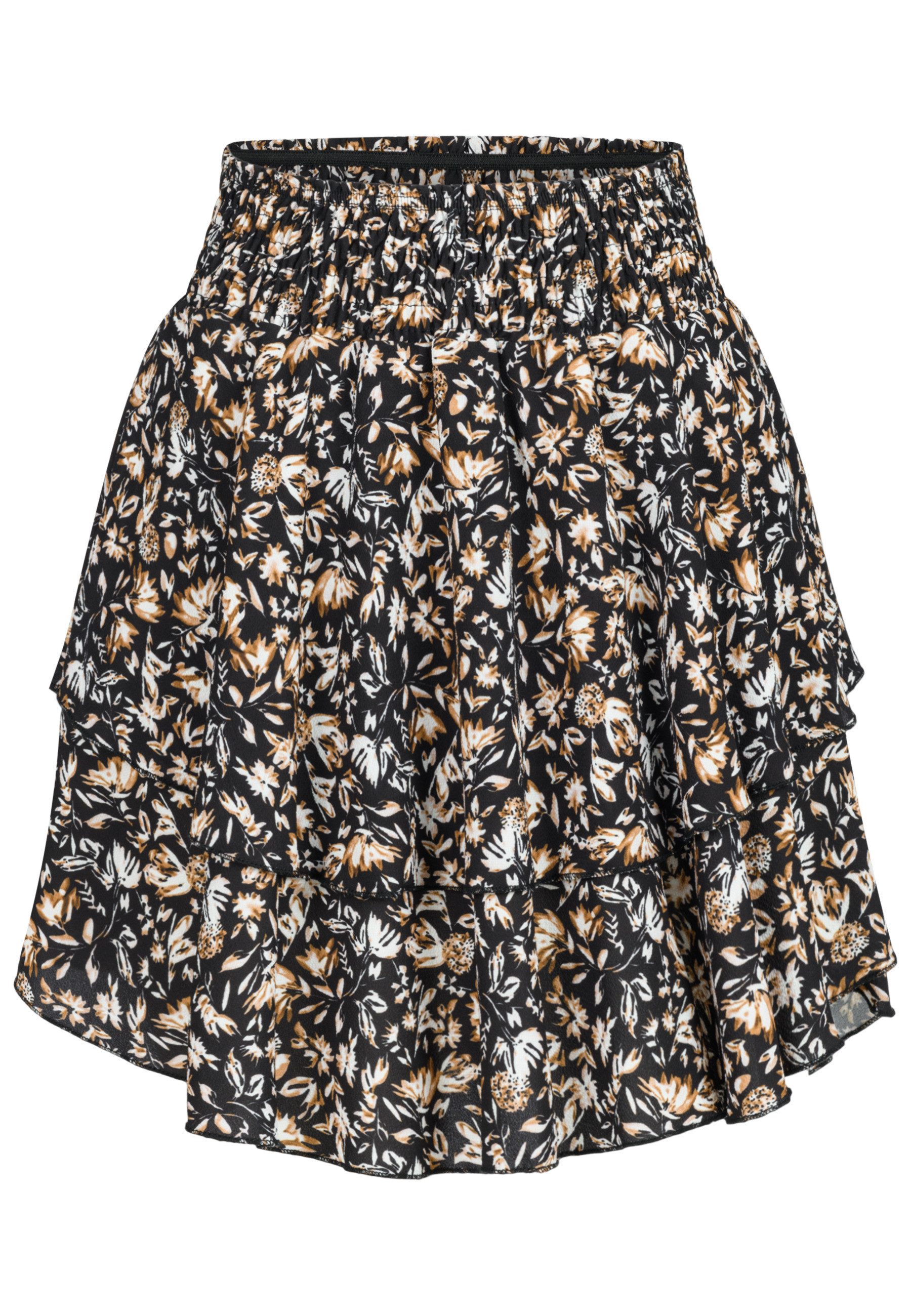 CLOUD 5IVE Sommerrock CLOUD 5IVE Tiered Mini Skirt wit ditsy aop (1-tlg)
