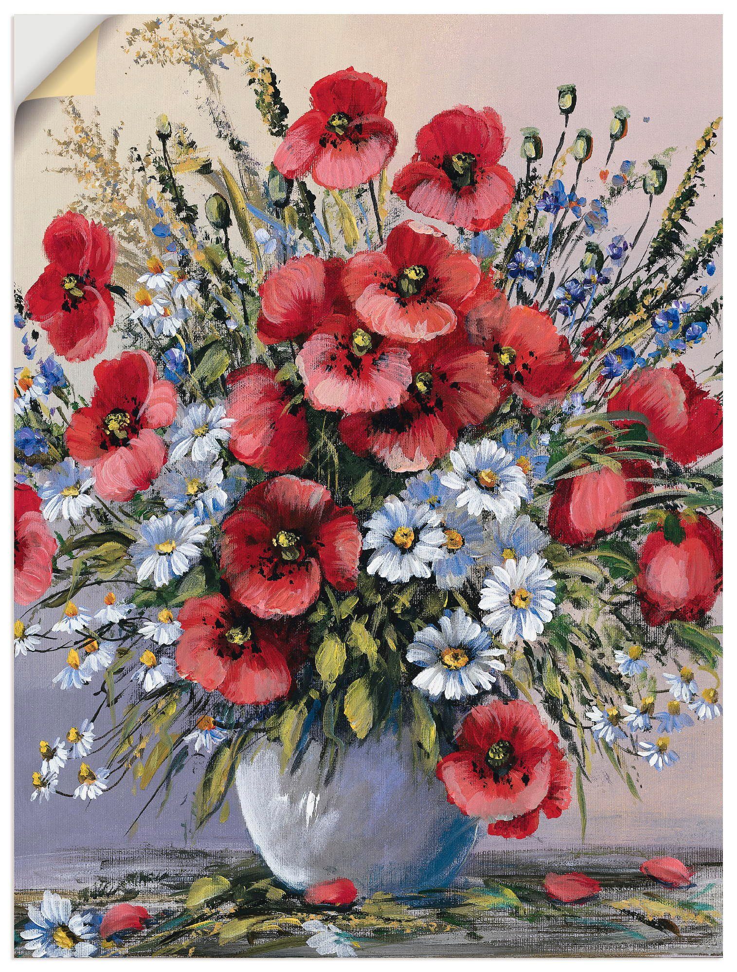 Artland Wandbild Rote Mohnblumen, Blumen (1 günstig online kaufen