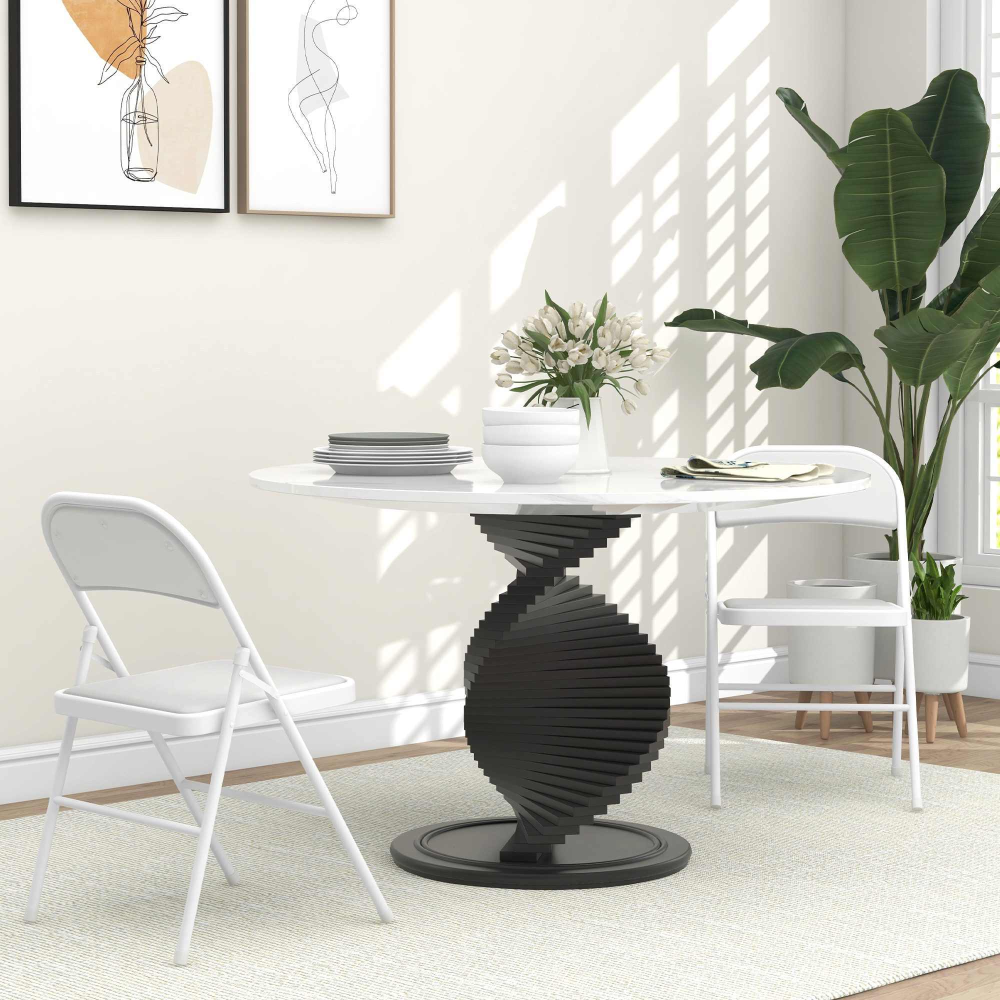 MC Star Campingstuhl Klappstuhl mit Gepolsteter Rückenlehne, Klappbar Bürostuhl (mit Stahlrahmen, Küchenstuhl mit Polster bis 120 kg belastbar für Gäste, Büro, Camping, Weiß)