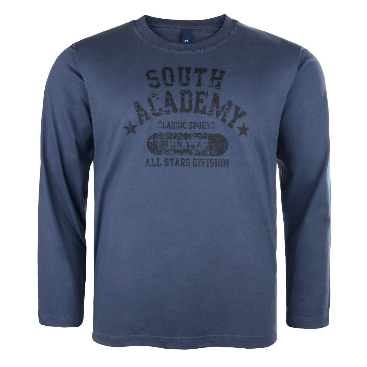 Dave's Langarmshirt Blau-graues Langarm Shirt von günstig online kaufen