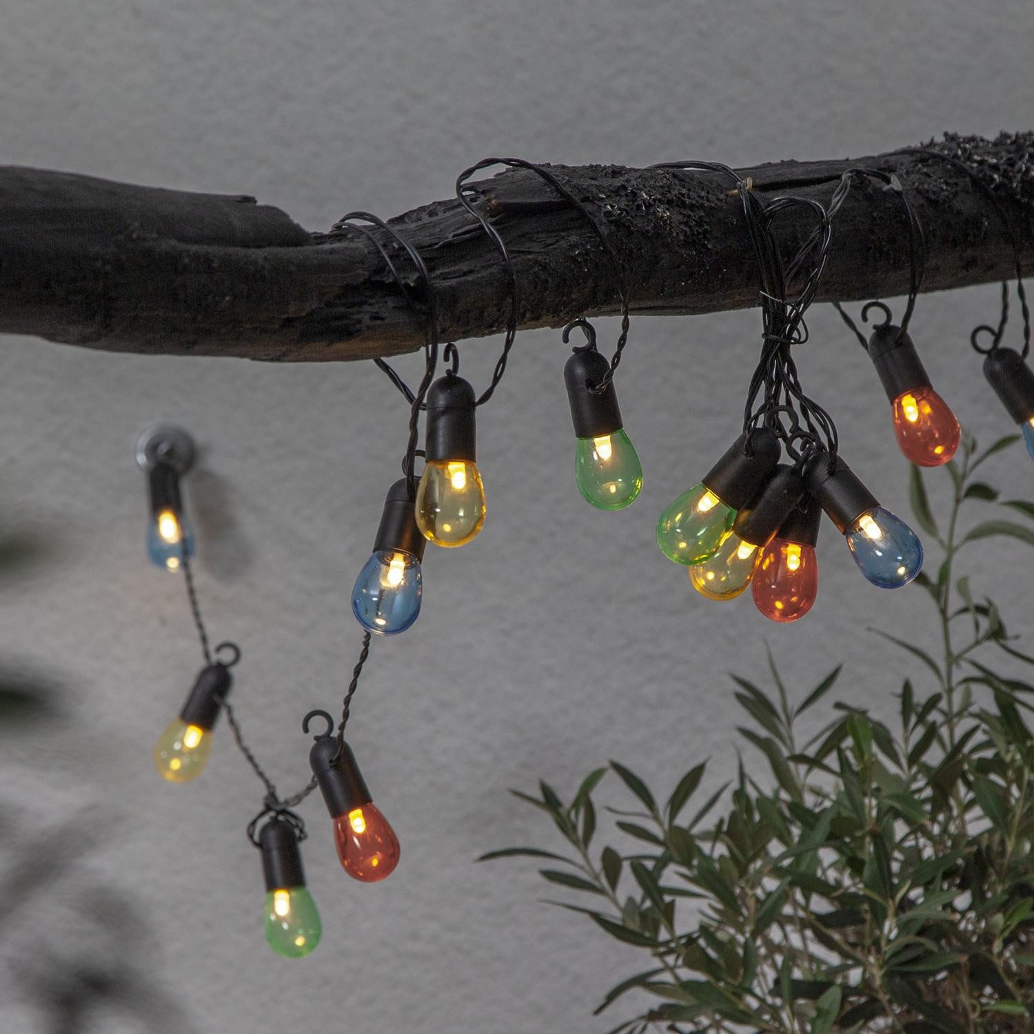 STAR TRADING Außen-Deckenleuchte Small Hooky, Outdoor-Lichterkette, Small Hooky', Netzbetrieb, 16 Lichtquellen, bun