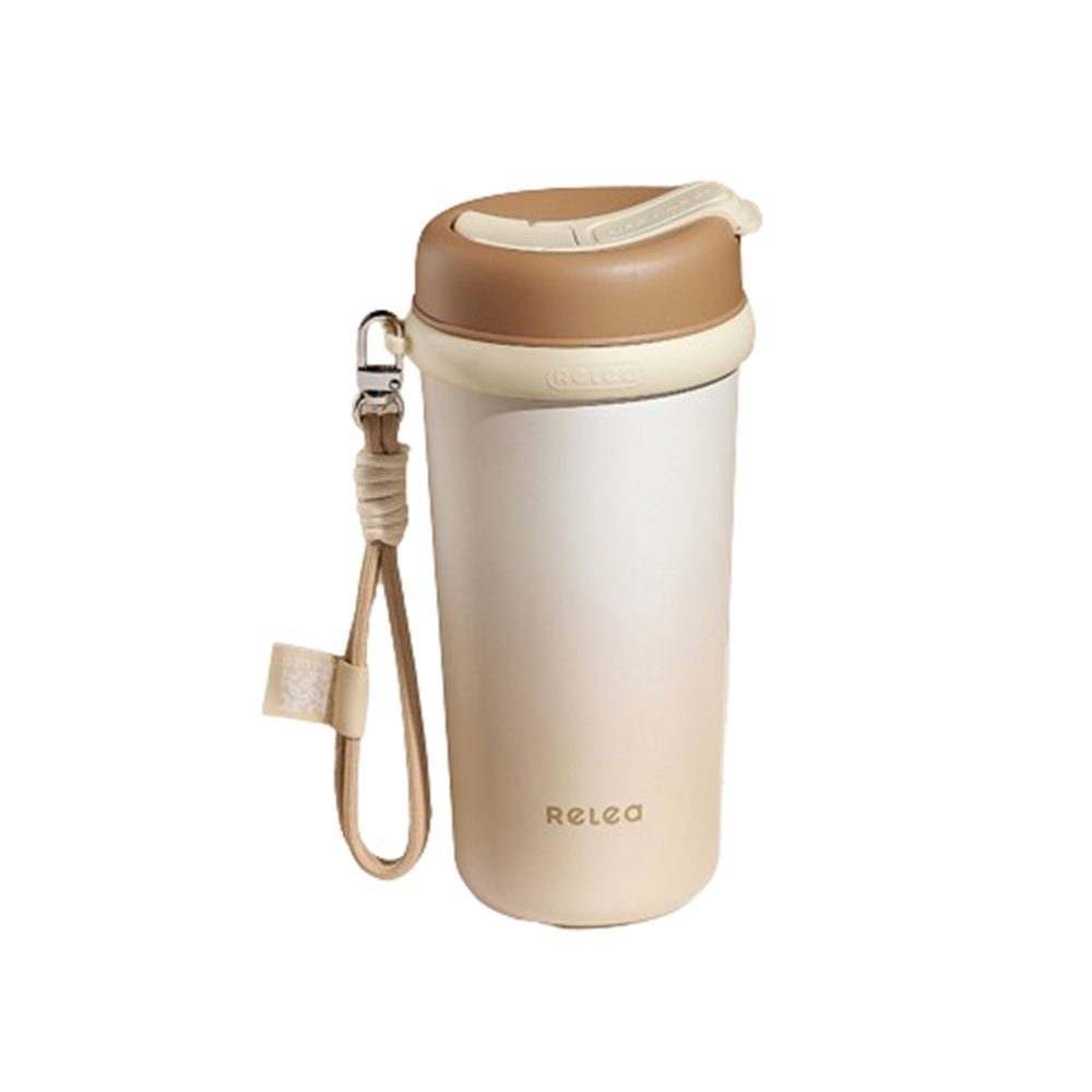 GelldG Becher Kaffeebecher Isolierbecher mit 360°Trinköffnung Travel Mug