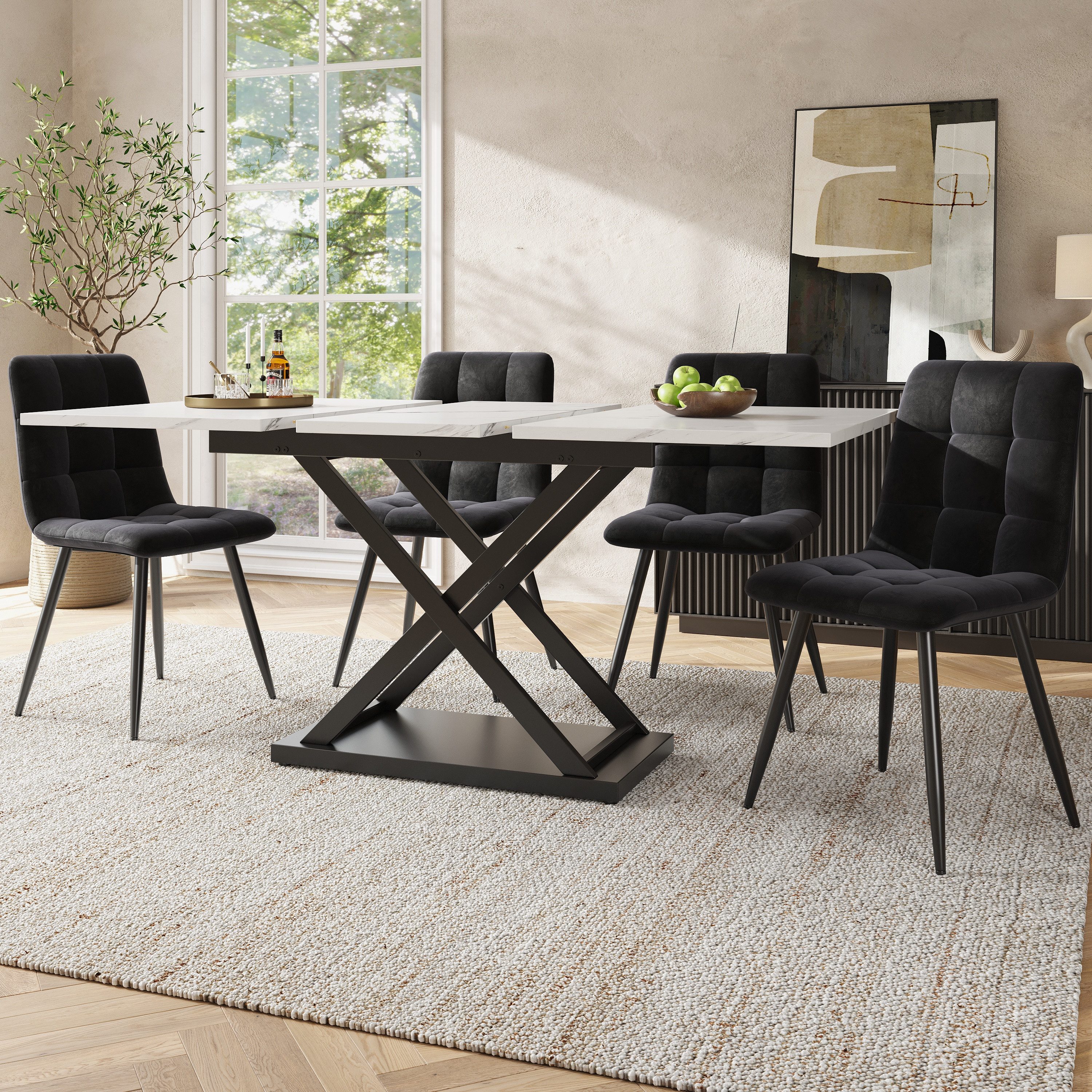 Flieks Essgruppe, (Set, 5-tlg., 120-160x80cm Tischplatte), günstig online kaufen