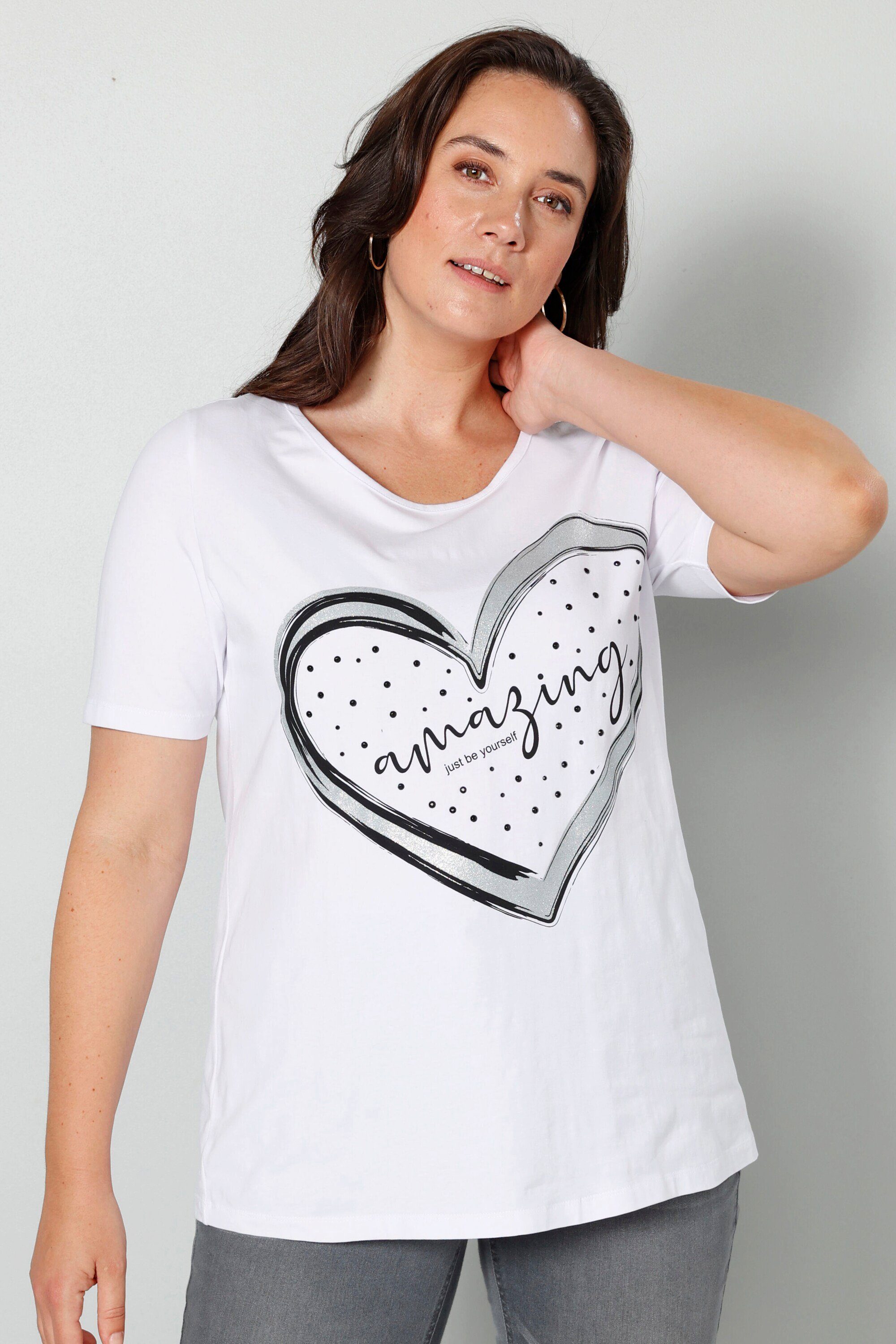 MIAMODA T-Shirt T-Shirt XL-Herz Halbarm günstig online kaufen