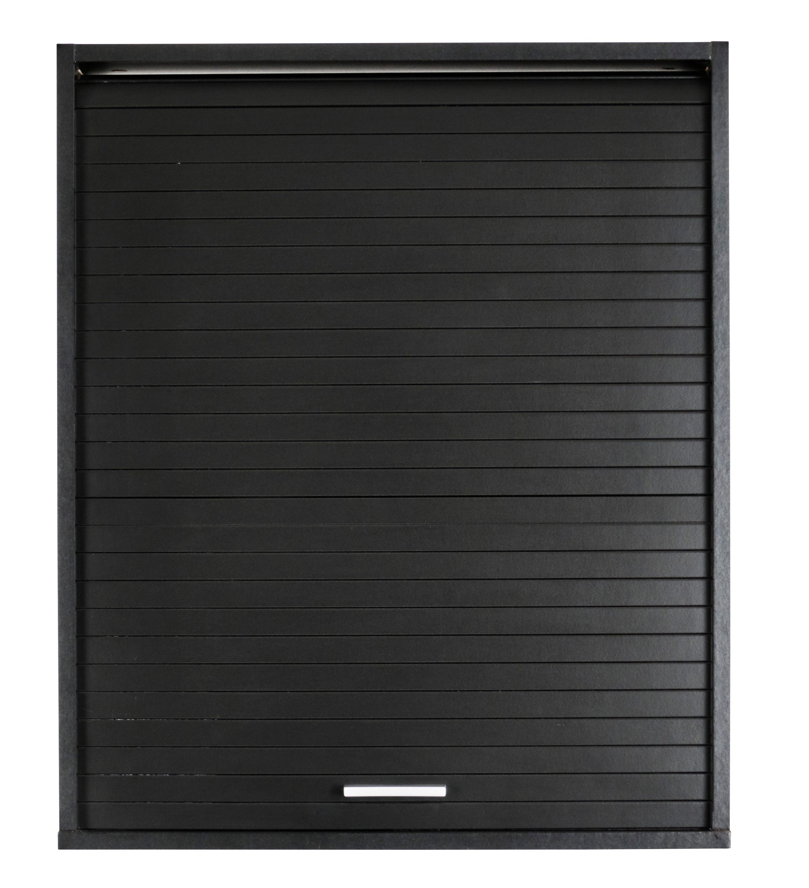 SIMMOB Rollladenschrank Küchenschrank, höhenverstellbare Böden, Schwarz, 72x60x35 cm