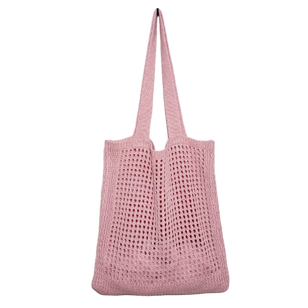 nsihing Strandtasche Damen Sommer Boho, Gestrickte Tasche Beach Bag Netz Strandbeutel (Häkeltasche Mesh Gehäkelt Handtasche, Tote Bag), Netztasche Umhängetasche Sommertaschen für Reisen, Alltag