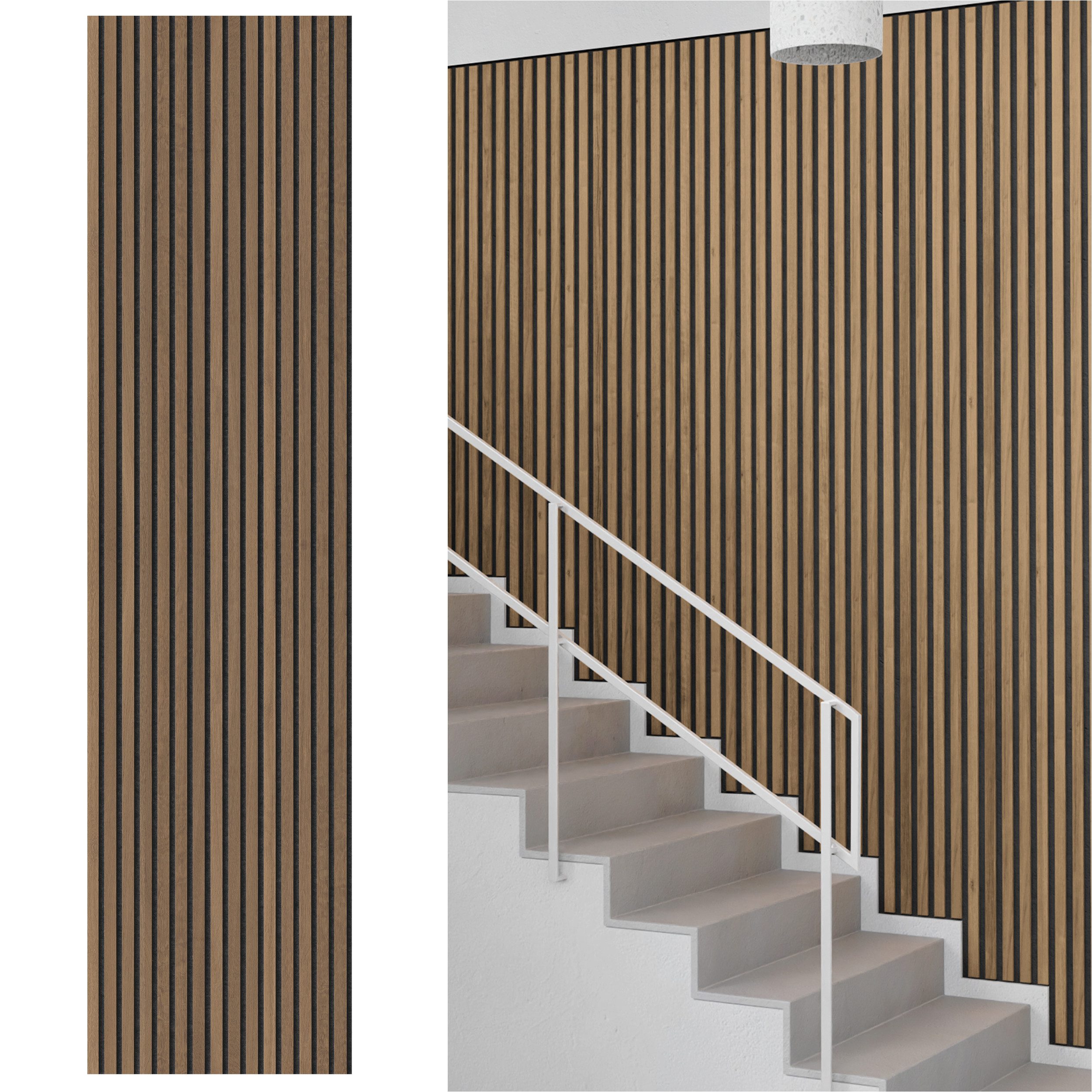 acous 3D Wandpaneel Akustikpaneel Professional FSC® Premium Echtholzfurier, BxL: 60,00x250,00 cm, 1,50 qm, (Packung, Kostenlose Lieferung) 15 Echtholz-Dekoleisten mit 8 mm Filz-Akustikträger