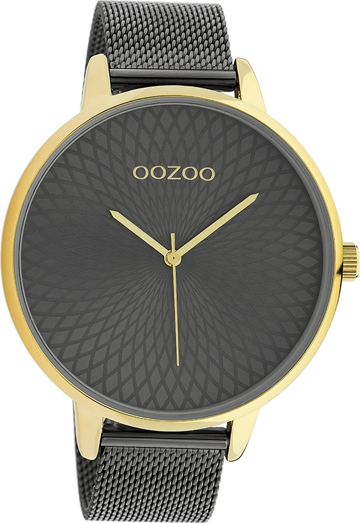 OOZOO Quarzuhr Oozoo Unisex Armbanduhr Timepieces Analog, (Analoguhr), Damen, Herrenuhr rund, extra groß (ca. 48mm) Metallarmband schwarz