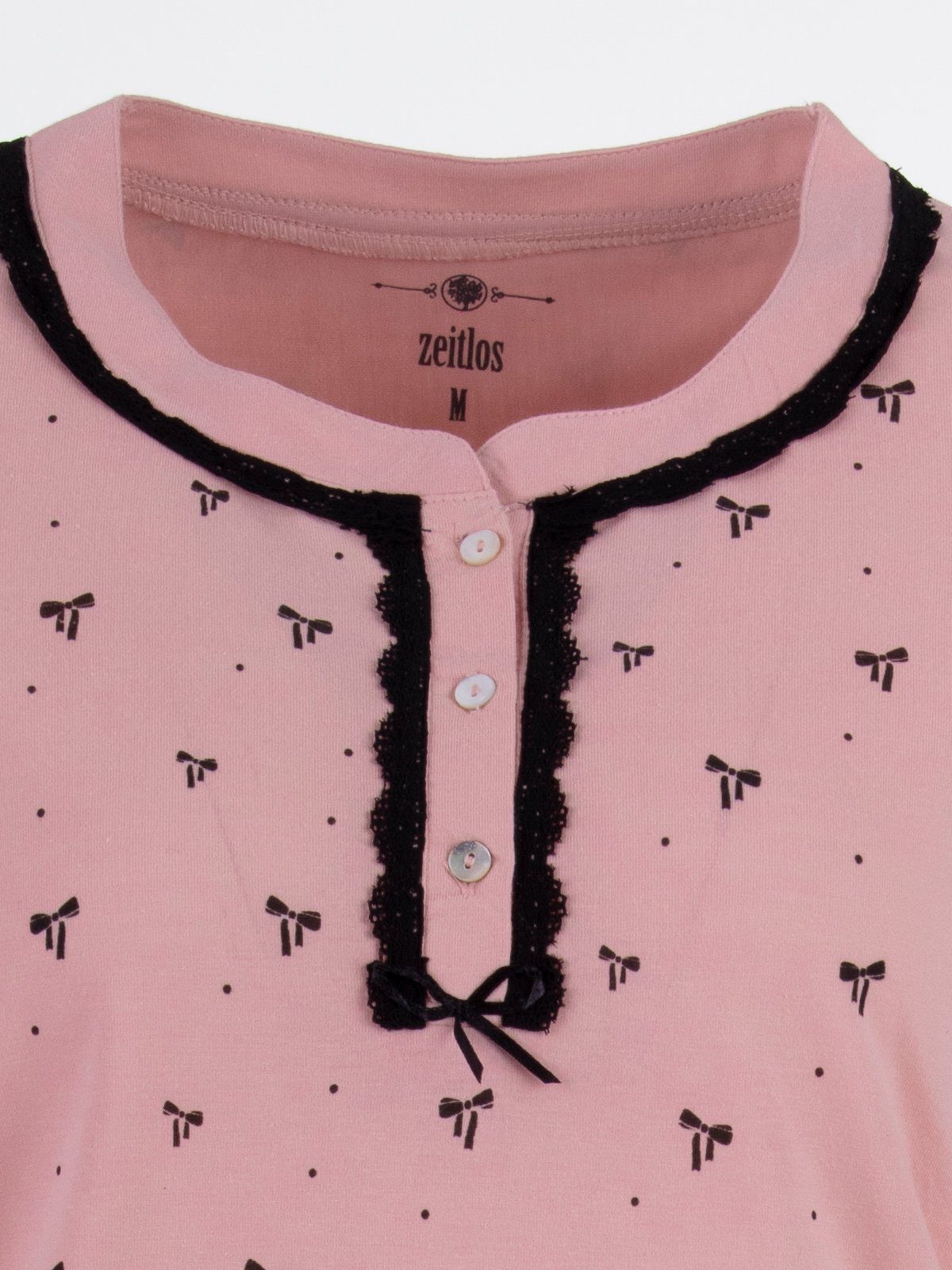 zeitlos Nachthemd Nachthemd Langarm - Schleife