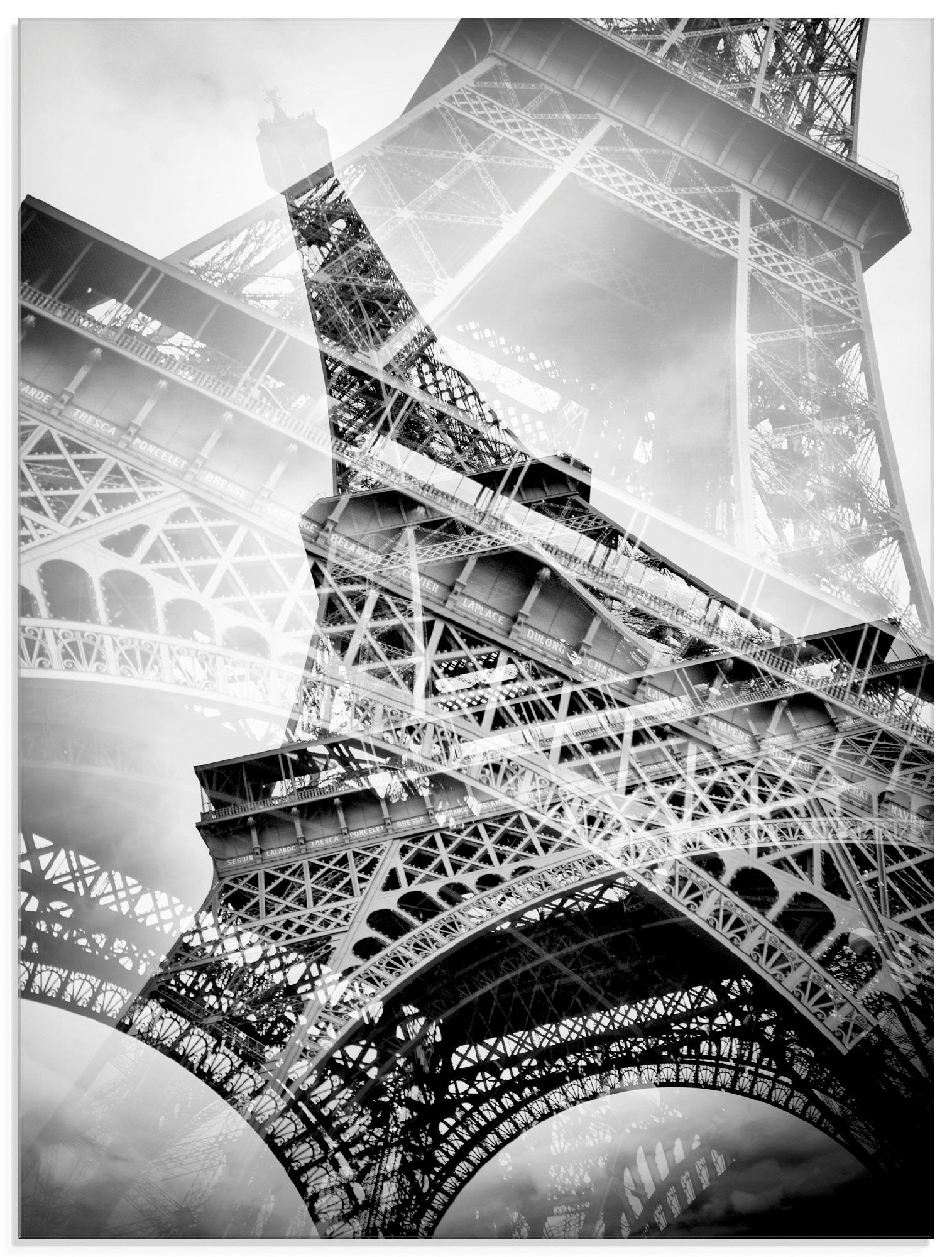 Artland Glasbild Der doppelte Eiffelturm, in (1 Größen St), Gebäude verschiedenen