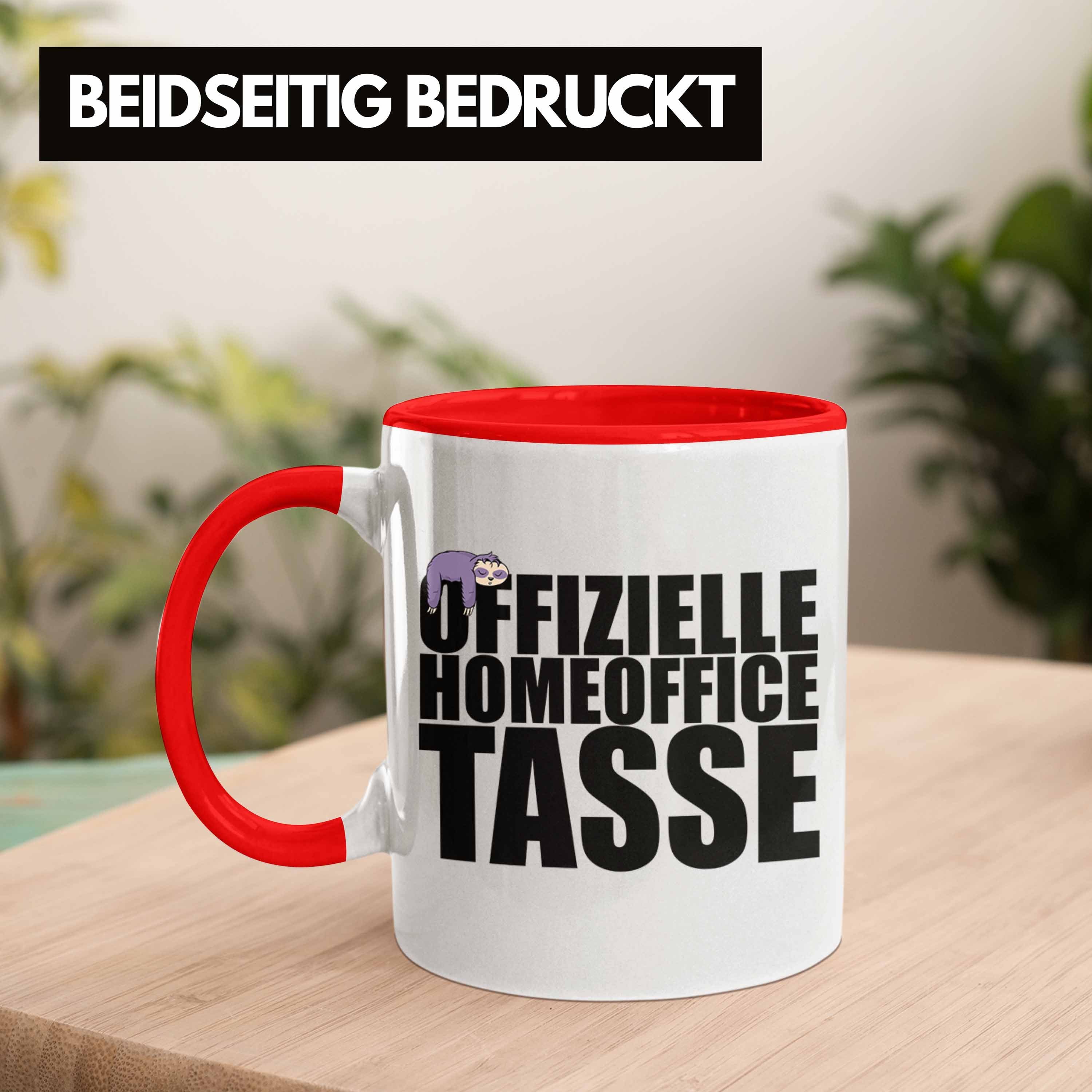 - - Faultier Männer, Geschenk Bedruckt Tasse Trendation Homeoffice Lustig Offizielle Home Kaffetasse Spruch Beidseitig Trendation Tasse Rot Office