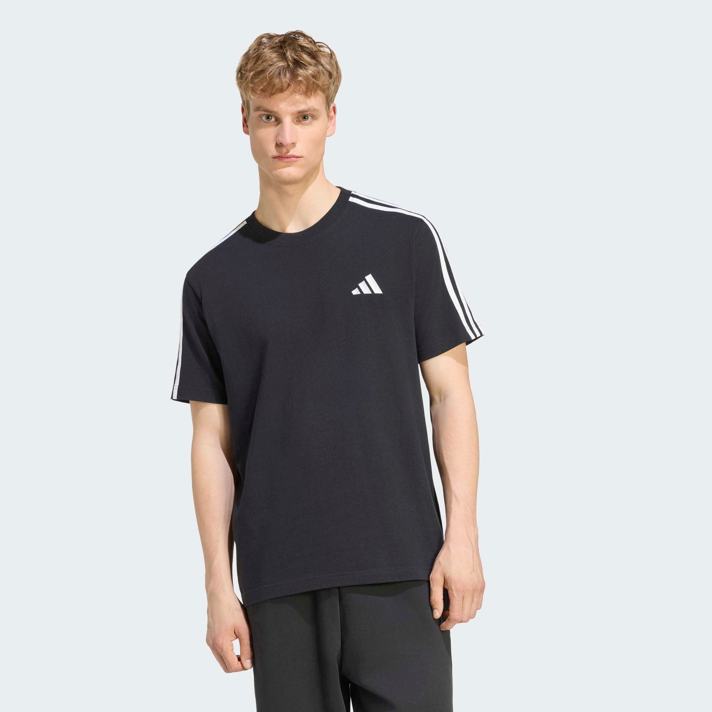 adidas Sportswear T-Shirt ESSENTIALS 3-STREIFEN, SINGLE JERSEY, BRANDING LINKE SCHULTER