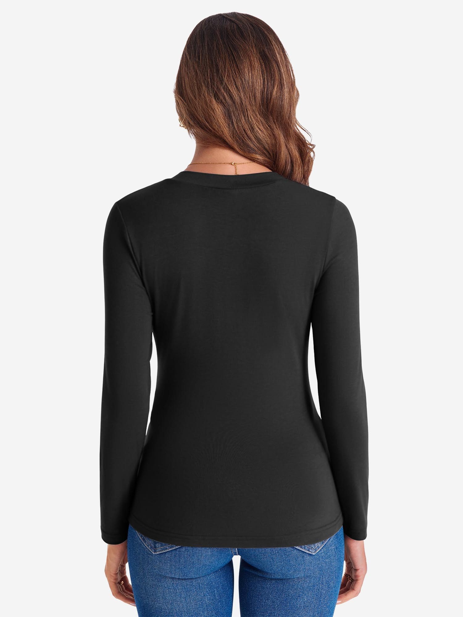 Imily Bela T-Shirt Damen Langärmliges Top mit V-Ausschnitt (Packung, 1-tlg. günstig online kaufen