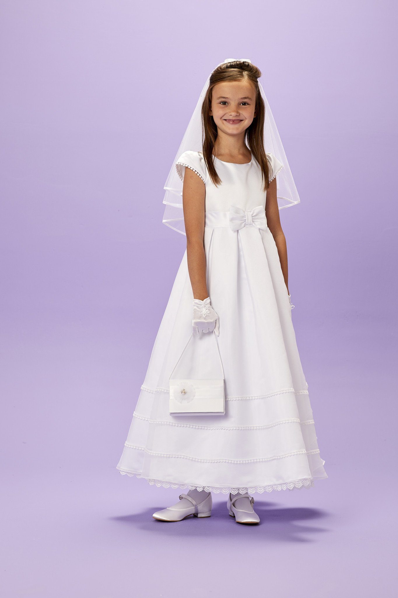 Melli-Trends Spitzenkleid »Kommunionkleid Festliches Mädchenkleid  Blumenmädchenkleid Partykleid« Festlich, Elegant, mit Schleife, Weiß online  kaufen | OTTO