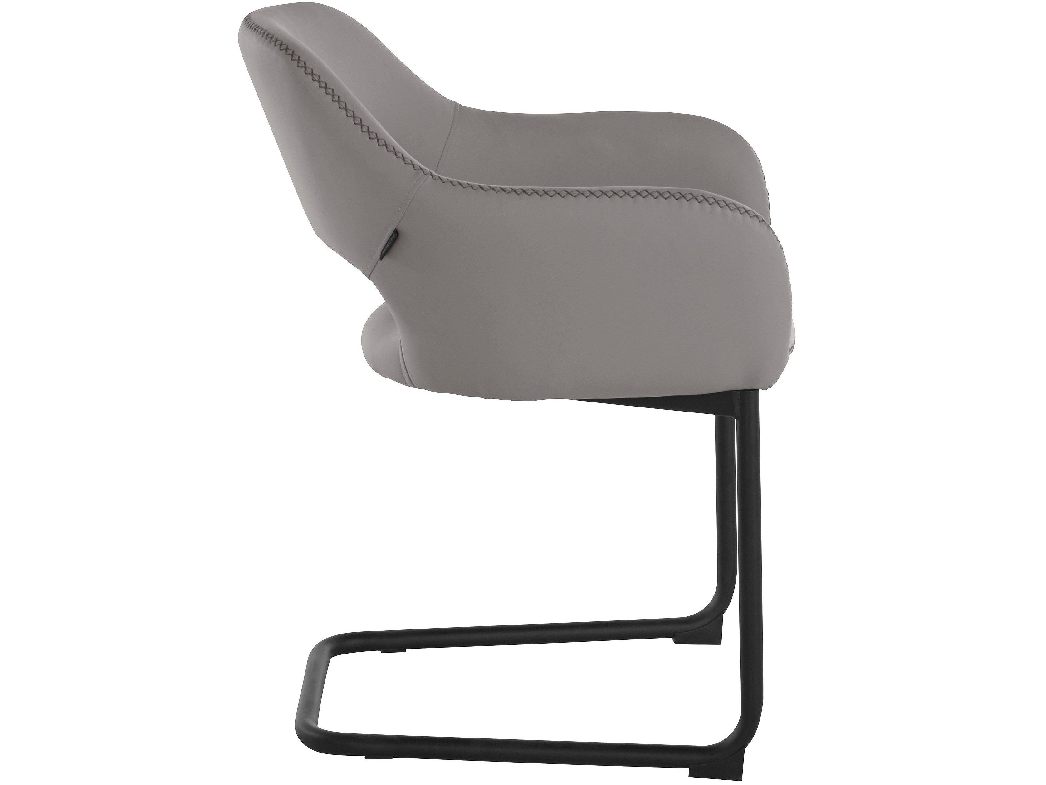 loft24 Esszimmerstuhl Ross (Set, 2 St), Freischwinger, Bezug in Lederoptik, Metallgestell, Sitzhöhe 48 cm