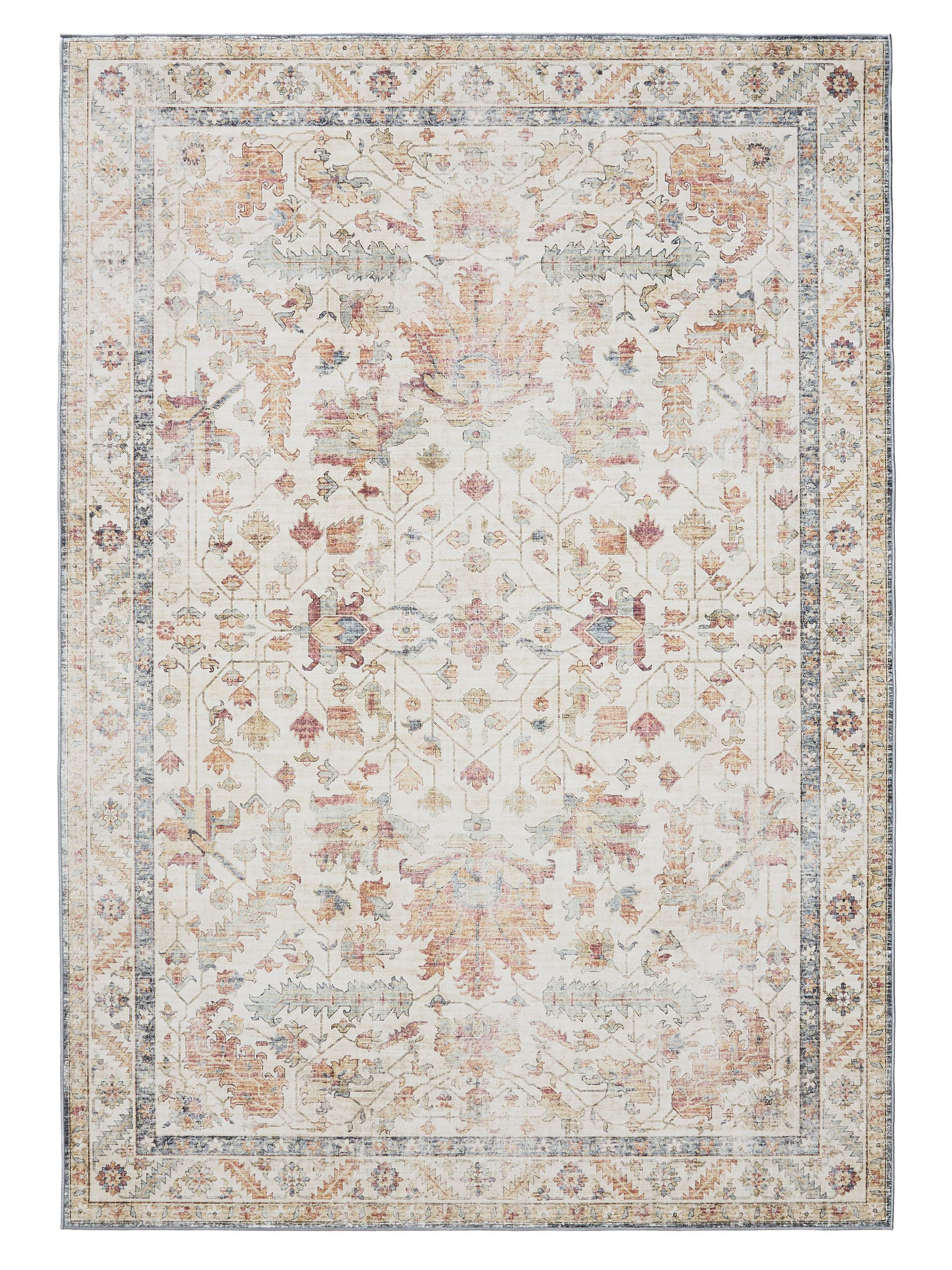 benuta Teppich George, rechteckig, Höhe: 5 mm, Vintage-Look, Kurzflor, Teppich Wohnzimmer, Schlafzimmer, Waschbar