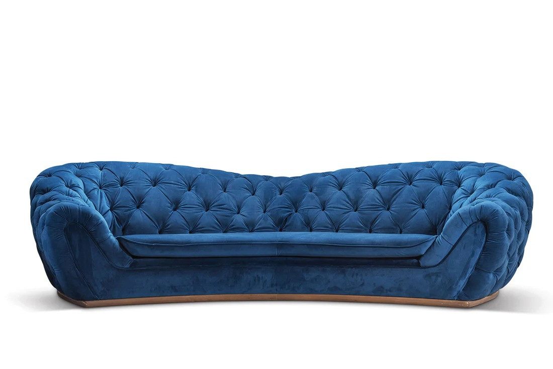 moebeloutlet.de Chesterfield-Sofa Sofa Moebel Outlet.de – Italienisches Luxus-Samtsofa –2 Jahre Garantie