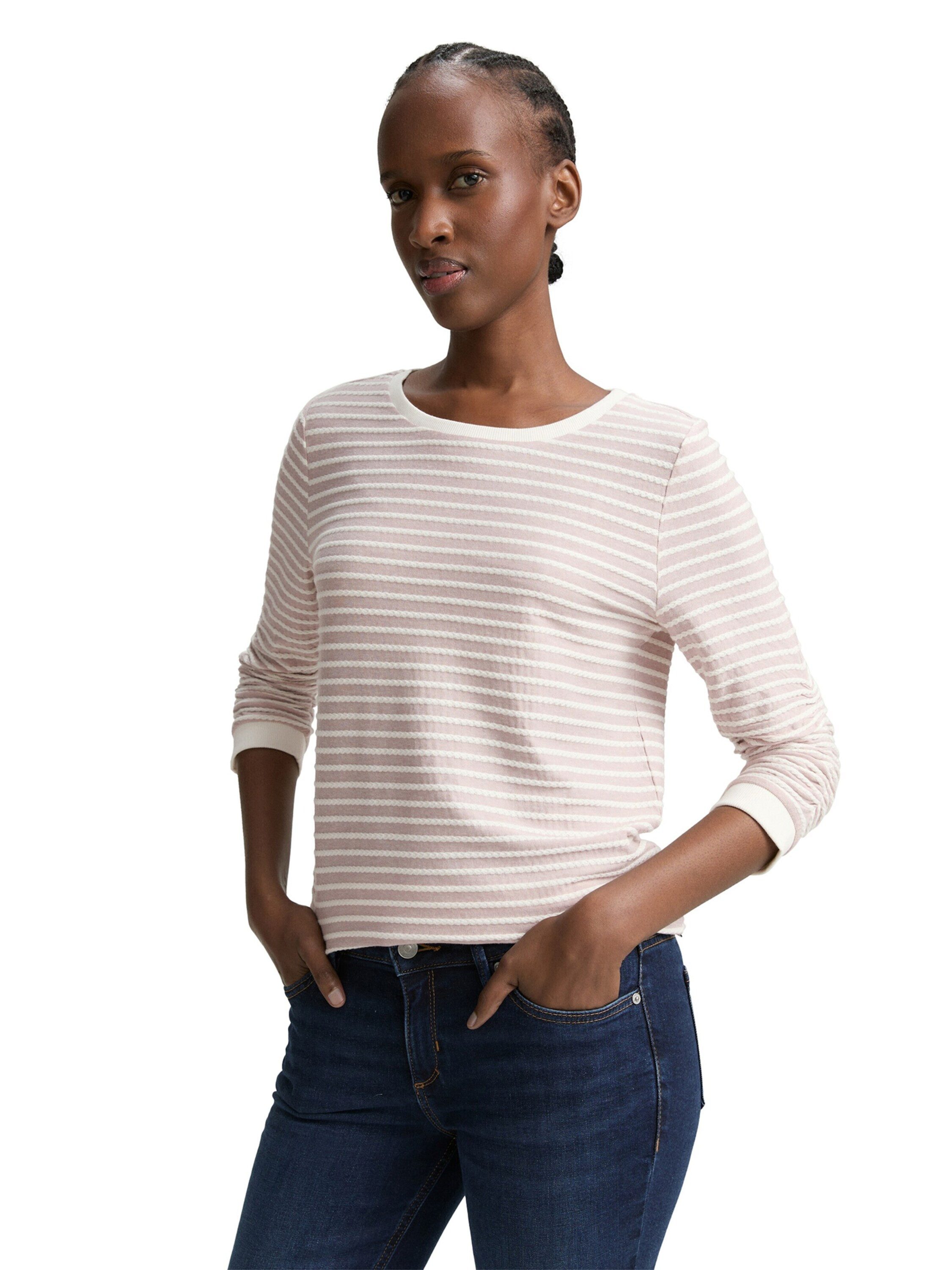rose white structured stripe