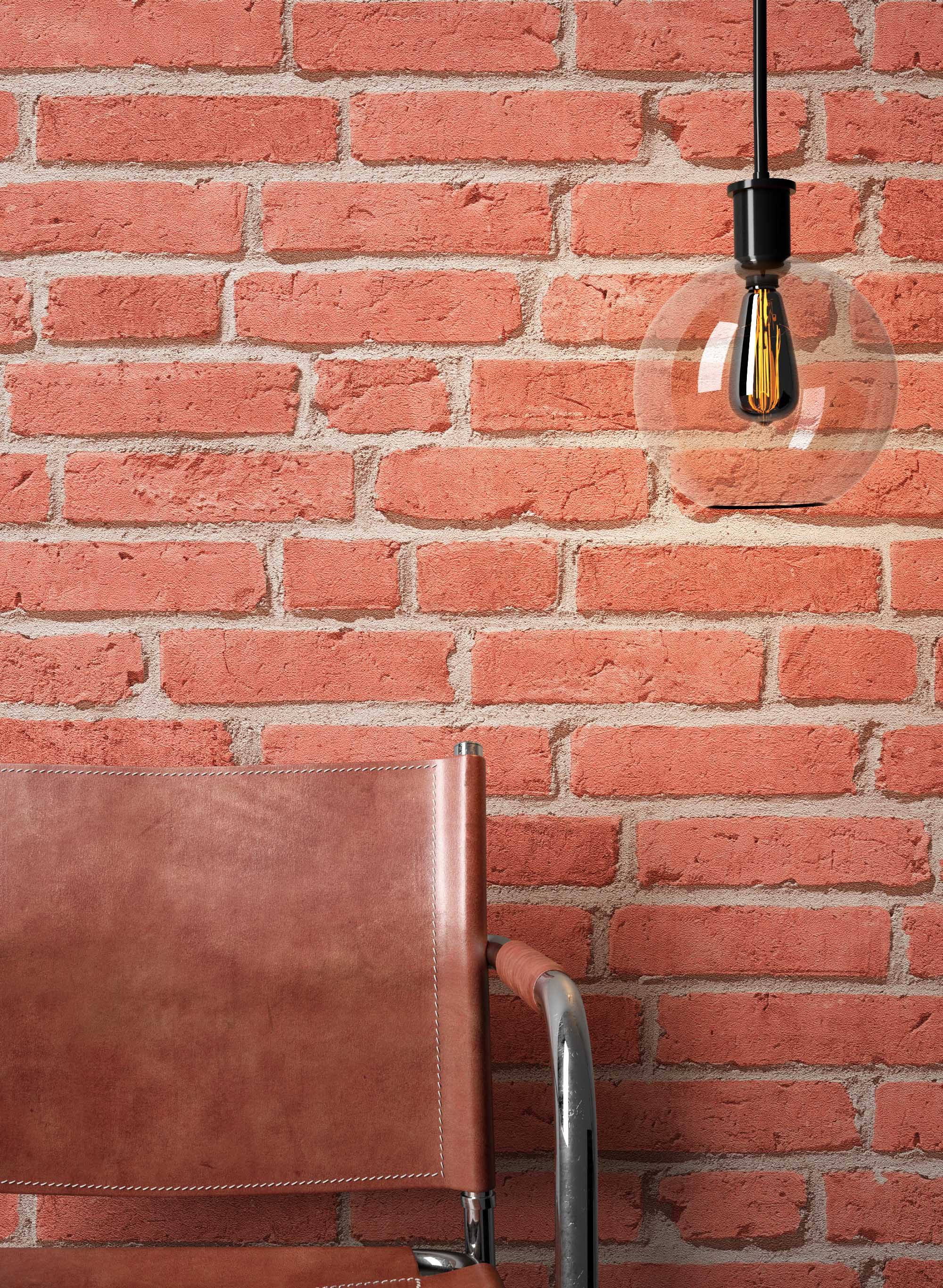 Newroom Vliestapete, Steintapete Rot Ziegelstein Backstein Mauerwerk Klinke günstig online kaufen